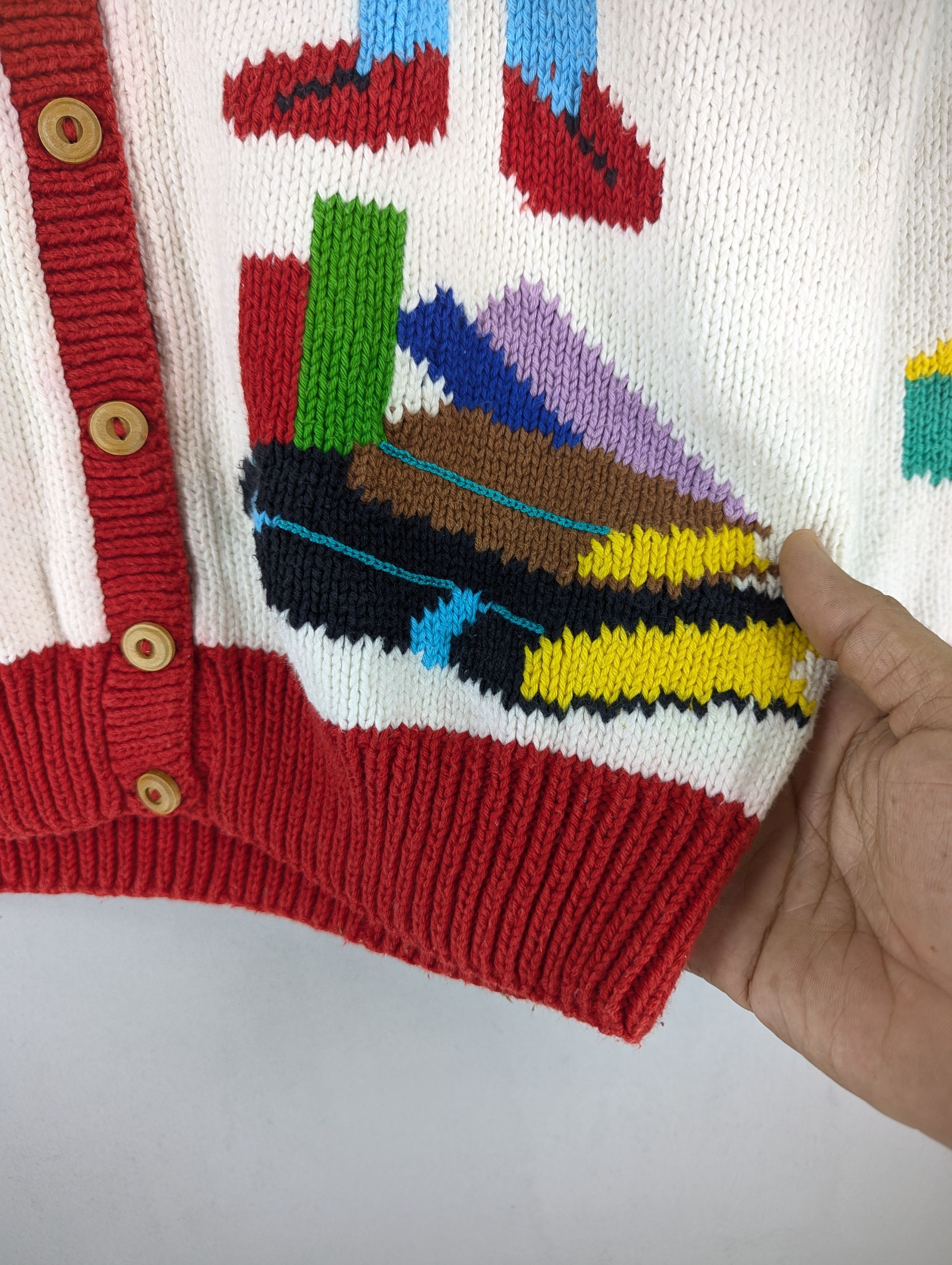 Vintage Vintage Cotton Salsa Cable Knit Art Of School Cardigan Size M / US 6-8 / IT 42-44 - 11 Thumbnail