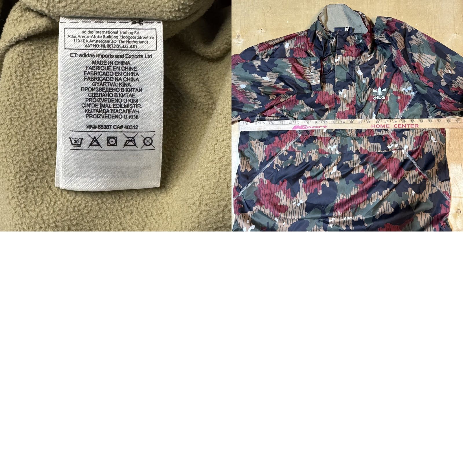 Adidas Adidas Pharrell Williams Jacket Mens Large Camo Hiking Outdoor Fleece Pullover Size US L / EU 52-54 / 3 - 8 Thumbnail