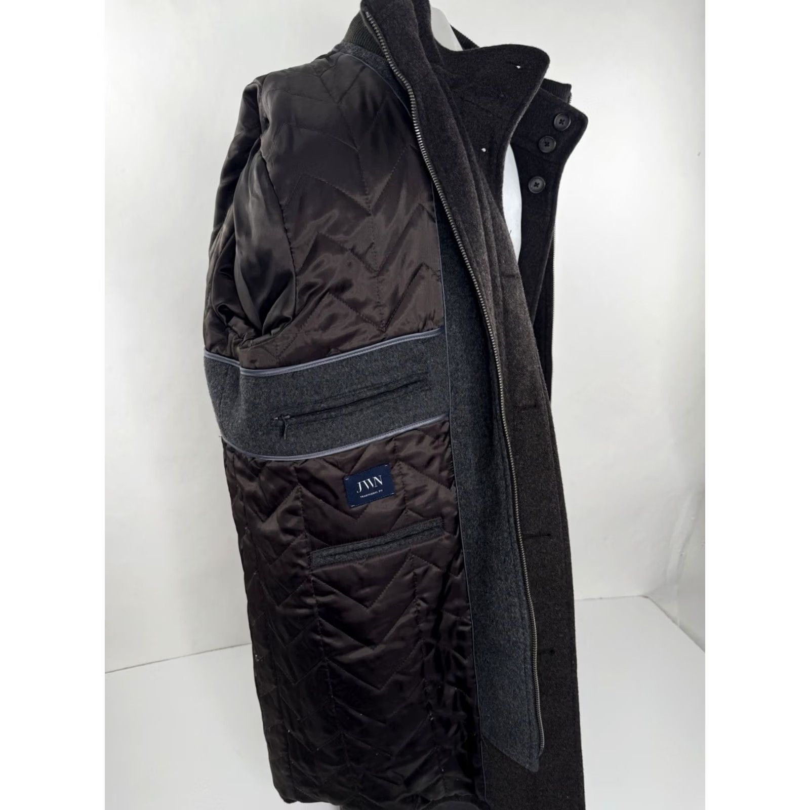 Nordstrom John Nordstrom Wool Built in Bib Liner L Overcoat Trenchcoat Jacket - EXC Men Wool Blend Brown Overcoat L Mens Size US L / EU 52-54 / 3 - 7 Thumbnail
