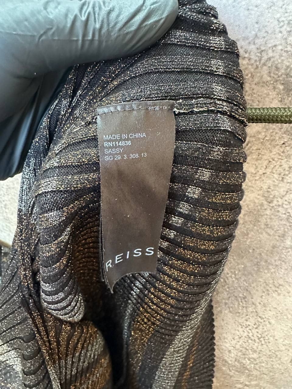Reiss REISS Sassy Metallic-Stripe Knit Dress Maxi Tight Size L / US 10 / IT 46 - 13 Thumbnail