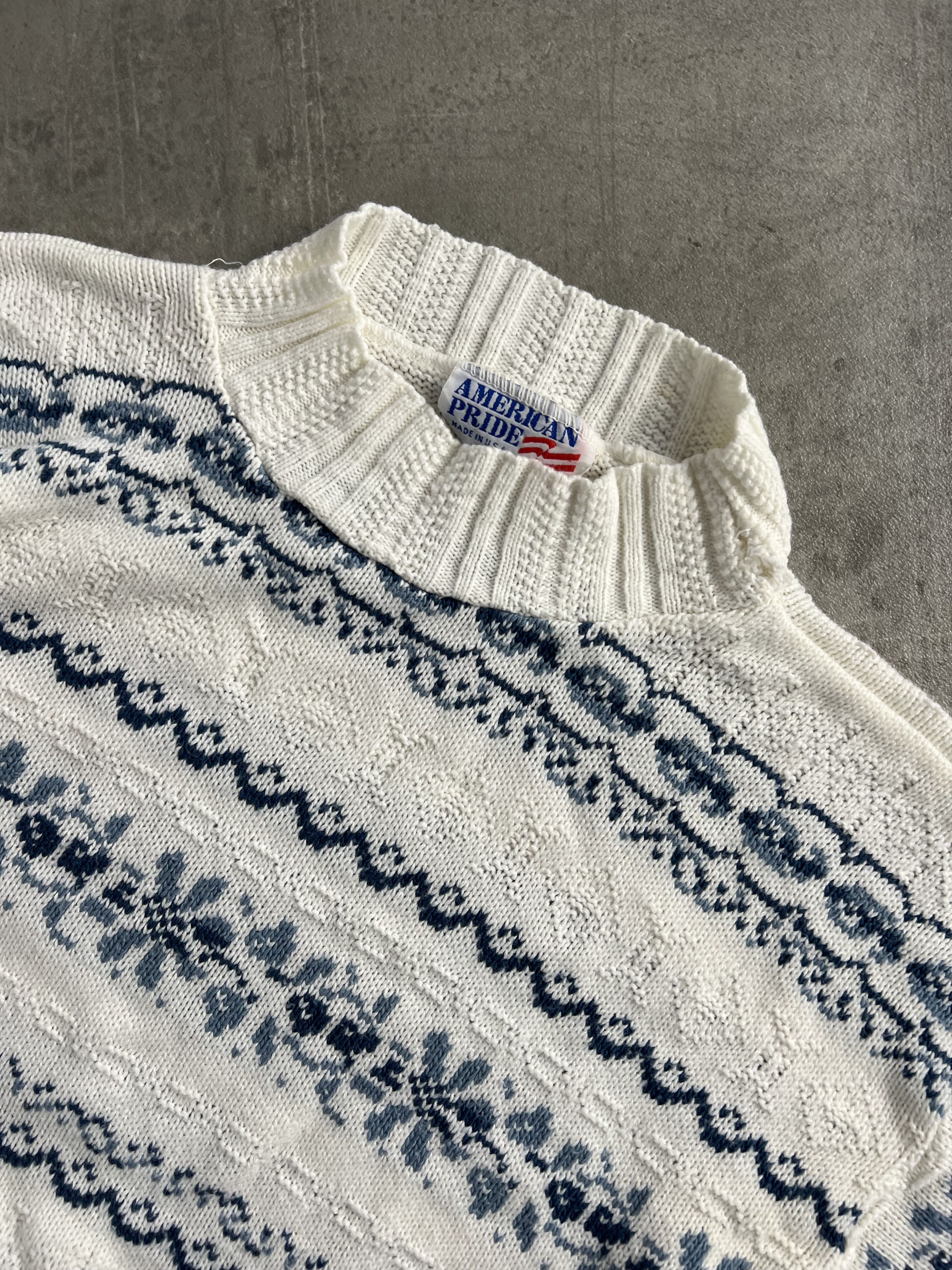 Vintage Vintage Pattern Knit White Made In Usa Xs Size US XS / EU 42 / 0 - 2 Thumbnail