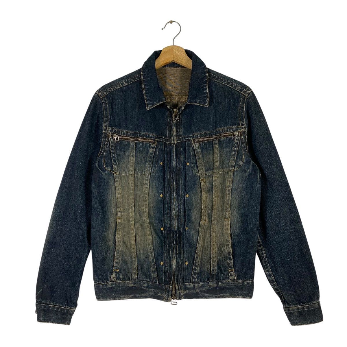 Japanese Brand Vintage Irish Denim Button Jacket Size 3 Blue Colour Size US M / EU 48-50 / 2 - 1 Thumbnail