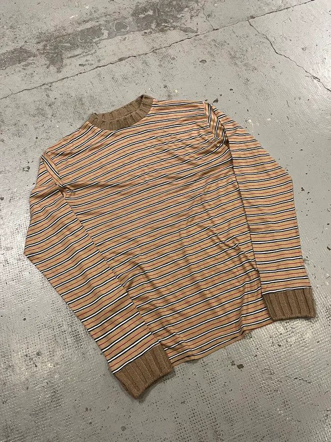Dolce & Gabbana 2000s Dolce & Gabbana Striped Beige Sweater Size US L / EU 52-54 / 3 - 4 Thumbnail