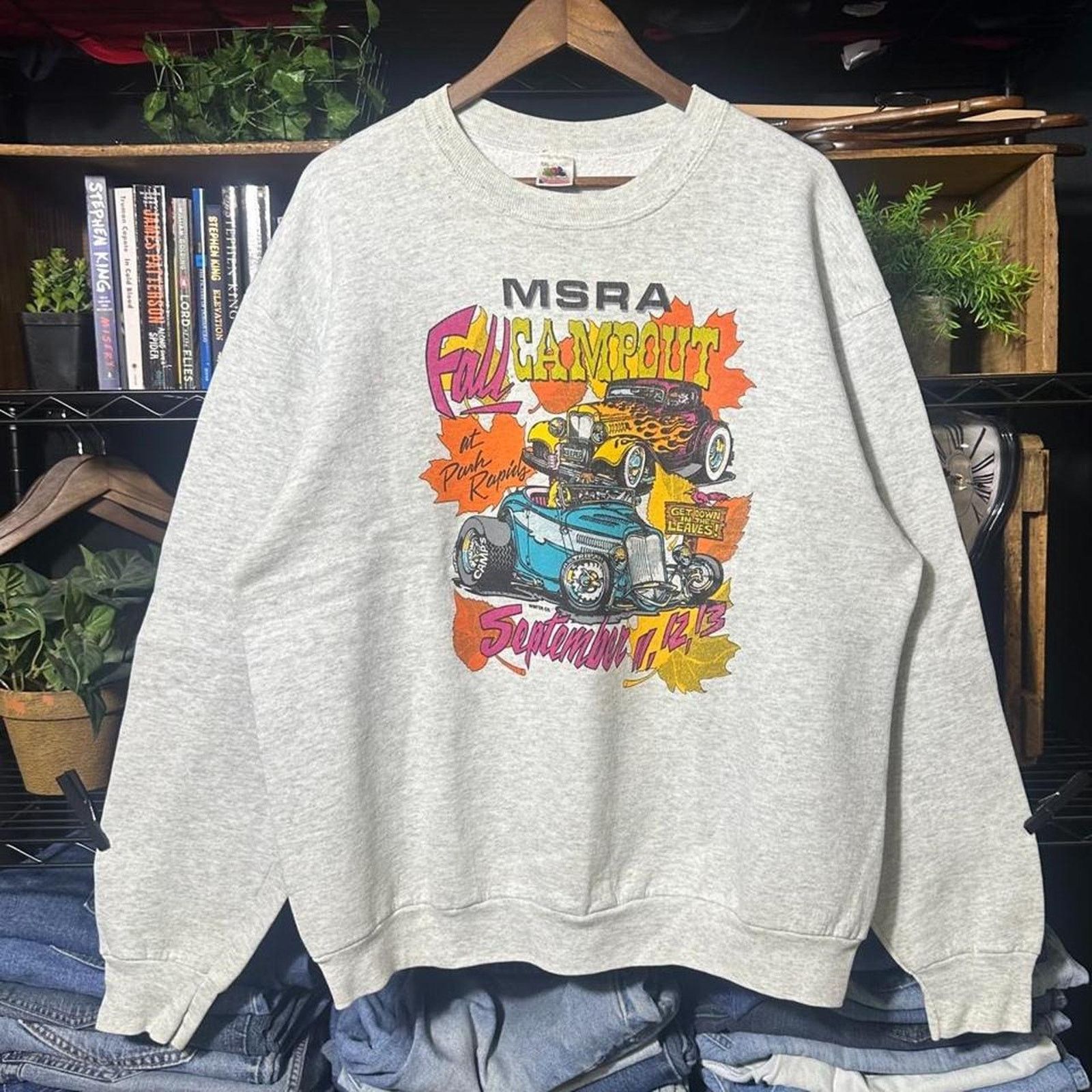 Fruit Of The Loom Vintage 90s Hot Rod Car Show Crewneck Grey Men XL Sweatshirt Size US XL / EU 56 / 4 - 1 Thumbnail