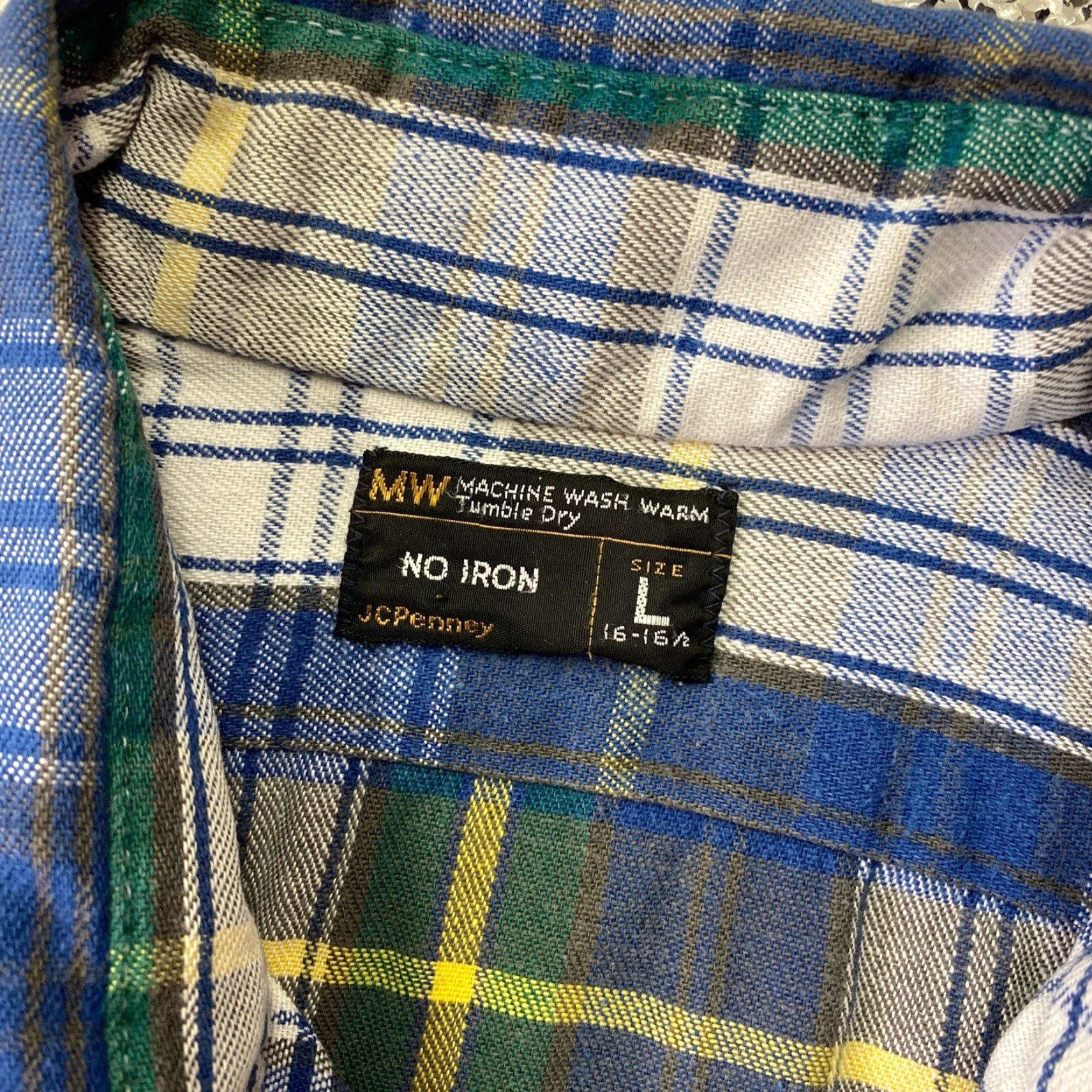 JCPenney VINTAGE JC Penney Flannel Work Shirt Mens Large Cotton Button Up Size US L / EU 52-54 / 3 - 2 Thumbnail