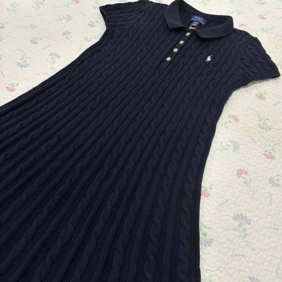Polo Ralph Lauren Polo Ralph Lauren Cable Knit Short Sleeve Dress Size XS / US 0-2 / IT 36-38 - 4 Thumbnail