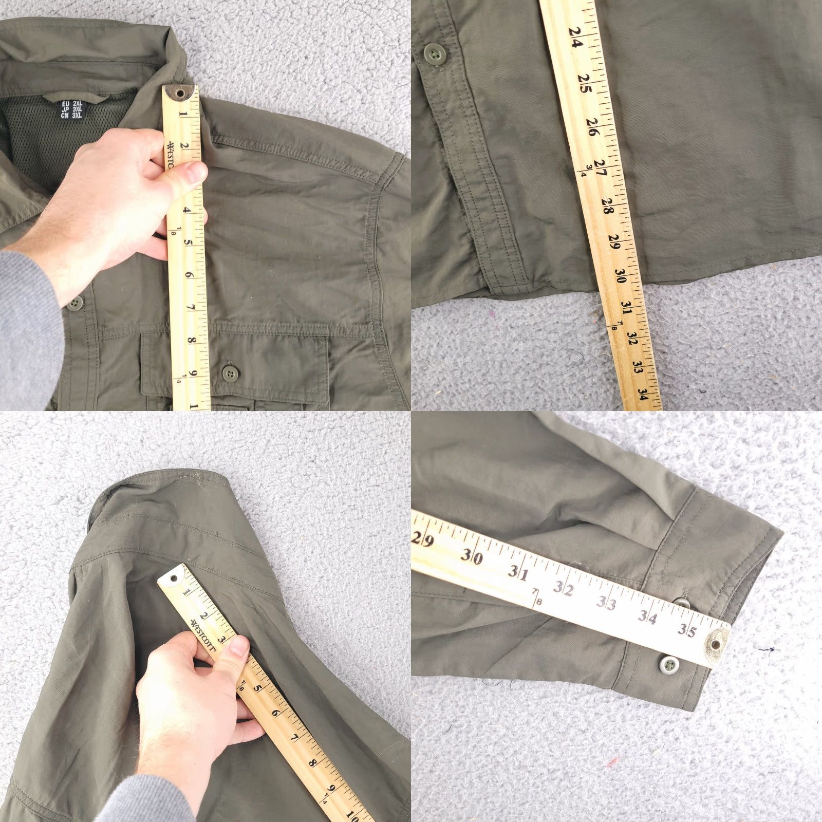 Olive Shirt Mens XL Green Military Olive Vented Caped Hike Outdoor Tactical NYLON Size US XL / EU 56 / 4 - 8 Thumbnail