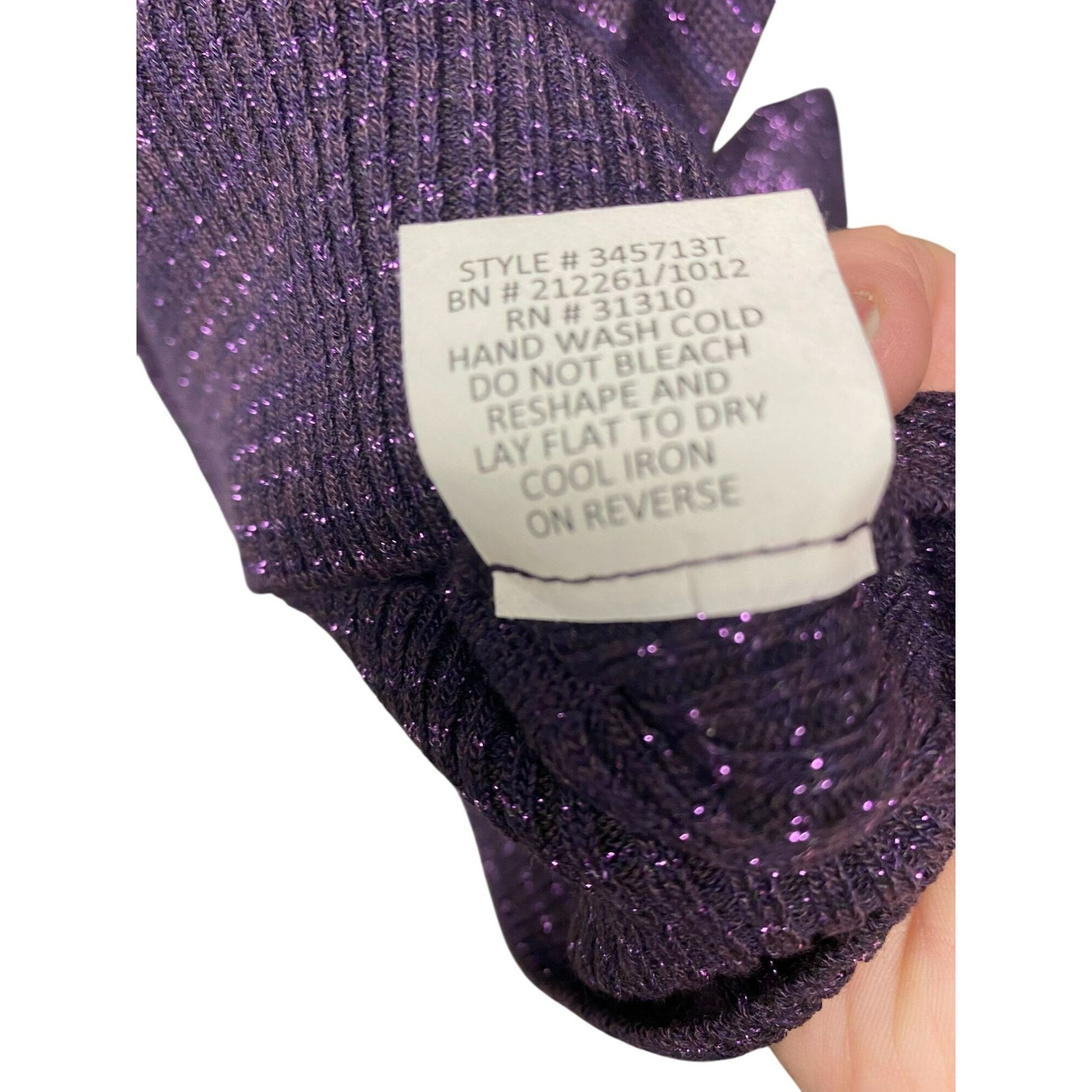 Other AGB Woman Plus Size 1X Purple with Metallic Thread Cowl Neck Size XL / US 12-14 / IT 48-50 - 9 Thumbnail