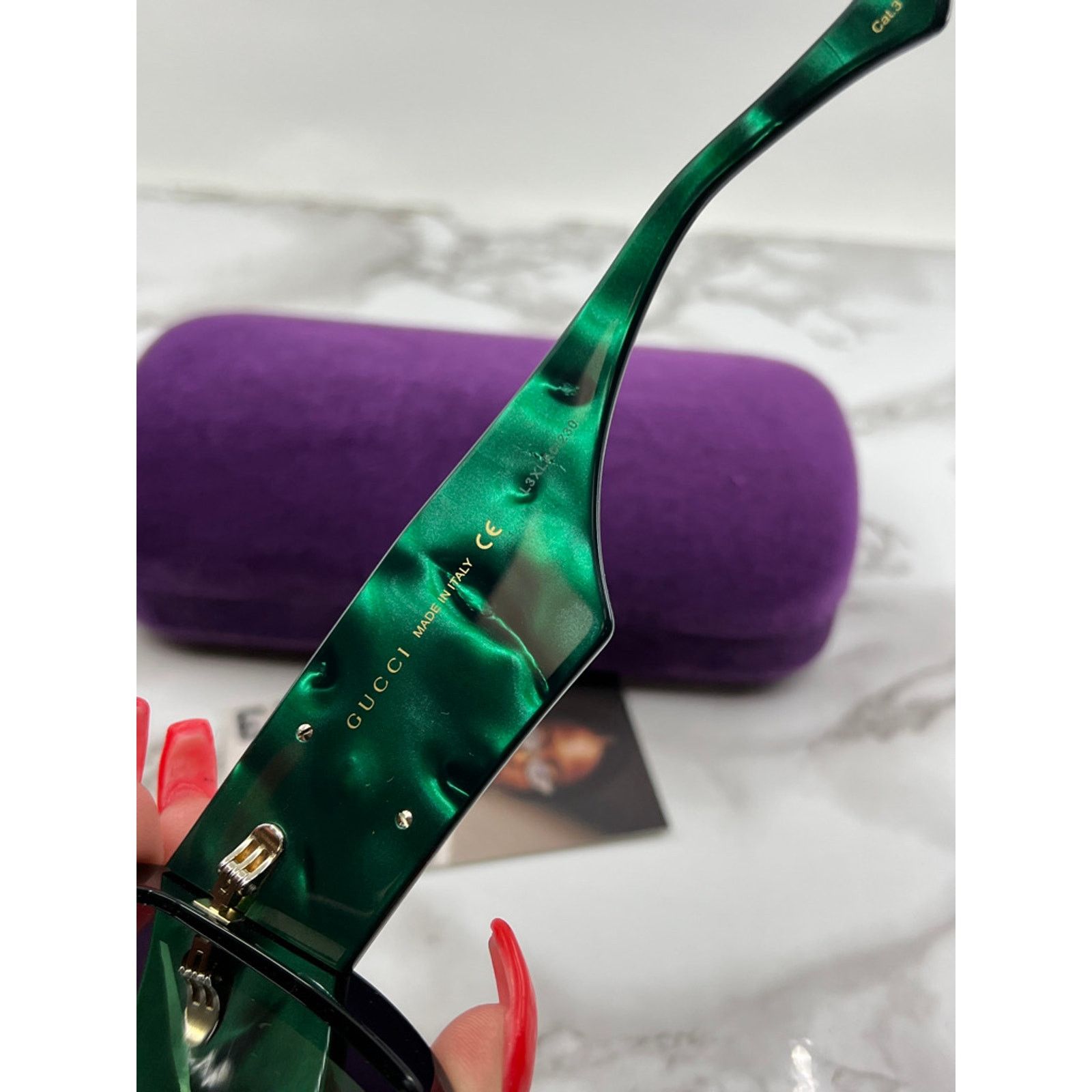 Gucci NEW Gucci GG0956S Black Green Oversized Sunglasses Size ONE SIZE - 6 Thumbnail