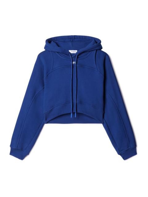 Off-White o1gr1nt0425 Off Stamp Round Crop Hoodie in Blue Size S / US 4 / IT 40 - 1 Thumbnail
