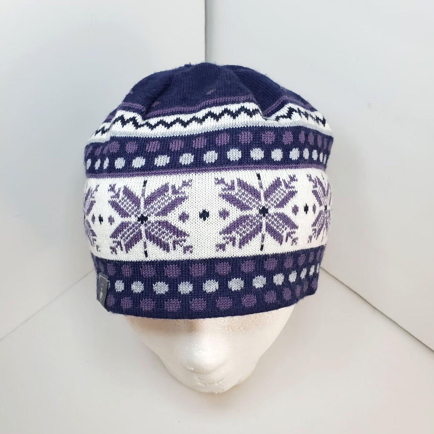 Smartwool Smartwool Nordic Fair Isle Merino Wool Beanie Hat Purple Tassel Pompom Size OS Women Size ONE SIZE - 3 Thumbnail