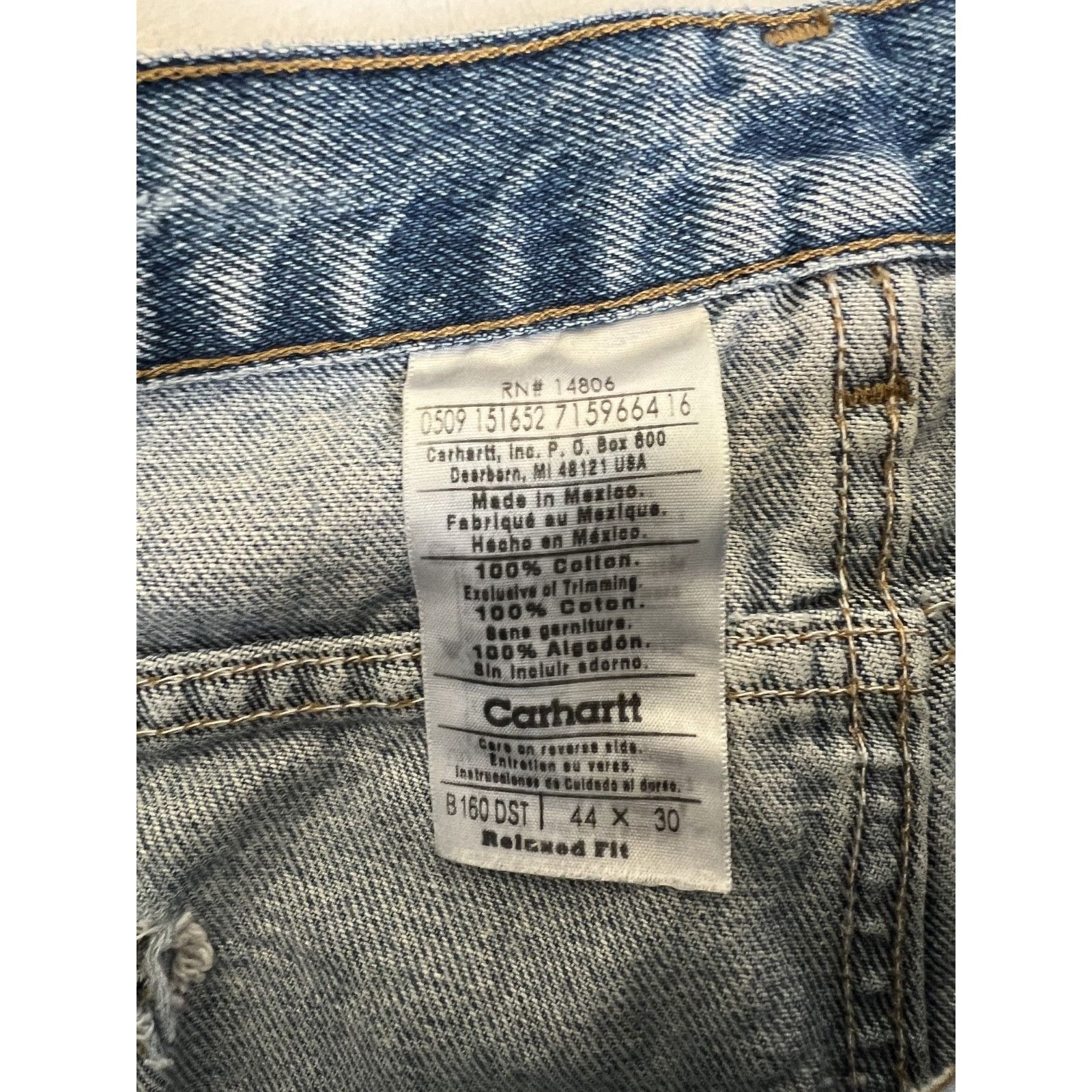 Carhartt Carhartt B160-DST Jeans Mens 42x30 Distressed Denim Leather Size US 42 / EU 58 - 6 Thumbnail