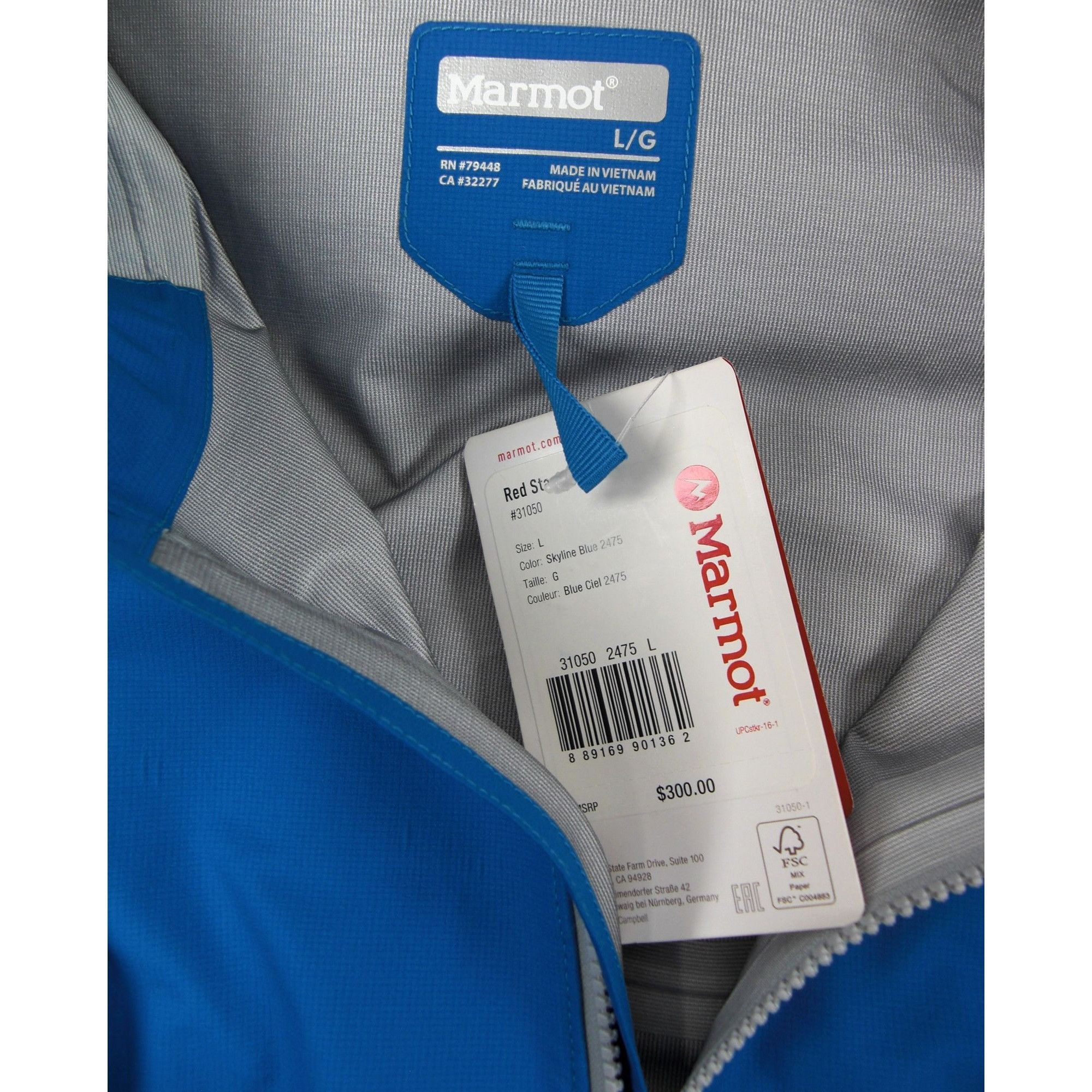 Other Marmot Red Star Rain Jacket Blue Size L adjustable hood NWT Size US L / EU 52-54 / 3 - 2 Thumbnail