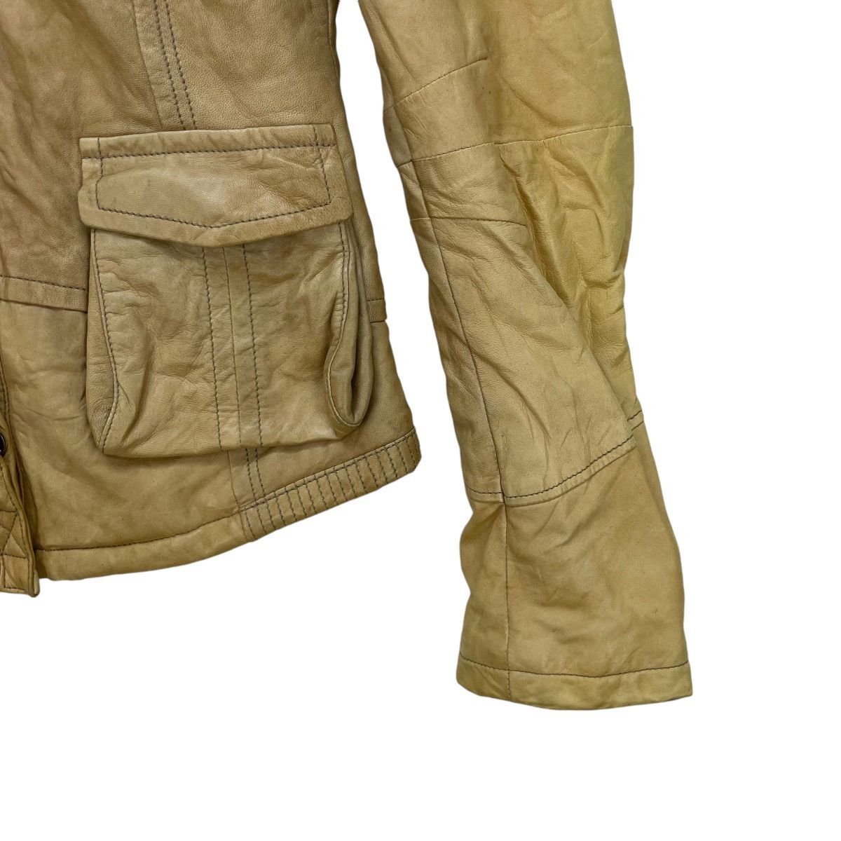 Genuine Leather × Leather Italian Designer John Risi Sheep Skin Leather Jacket Size M / US 6-8 / IT 42-44 - 6 Thumbnail