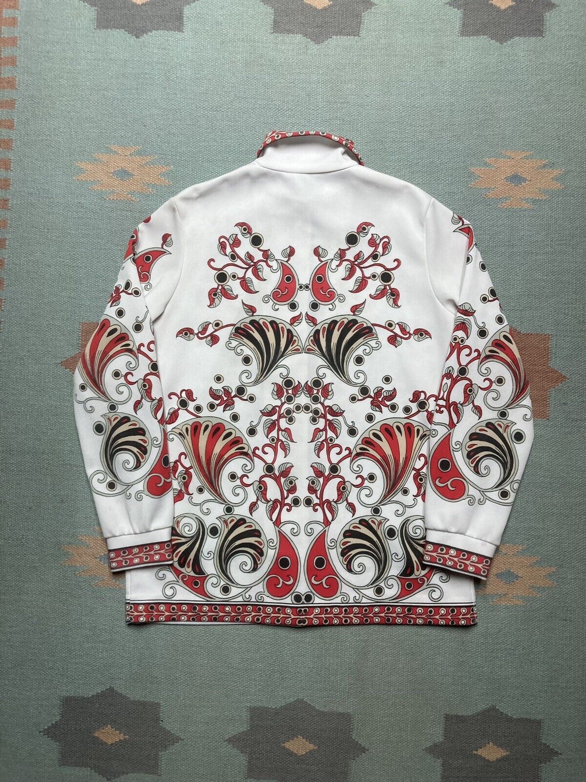 Vintage Vtg 60s button shirt poly loop collar paisley women’s large Size L / US 10 / IT 46 - 7 Thumbnail