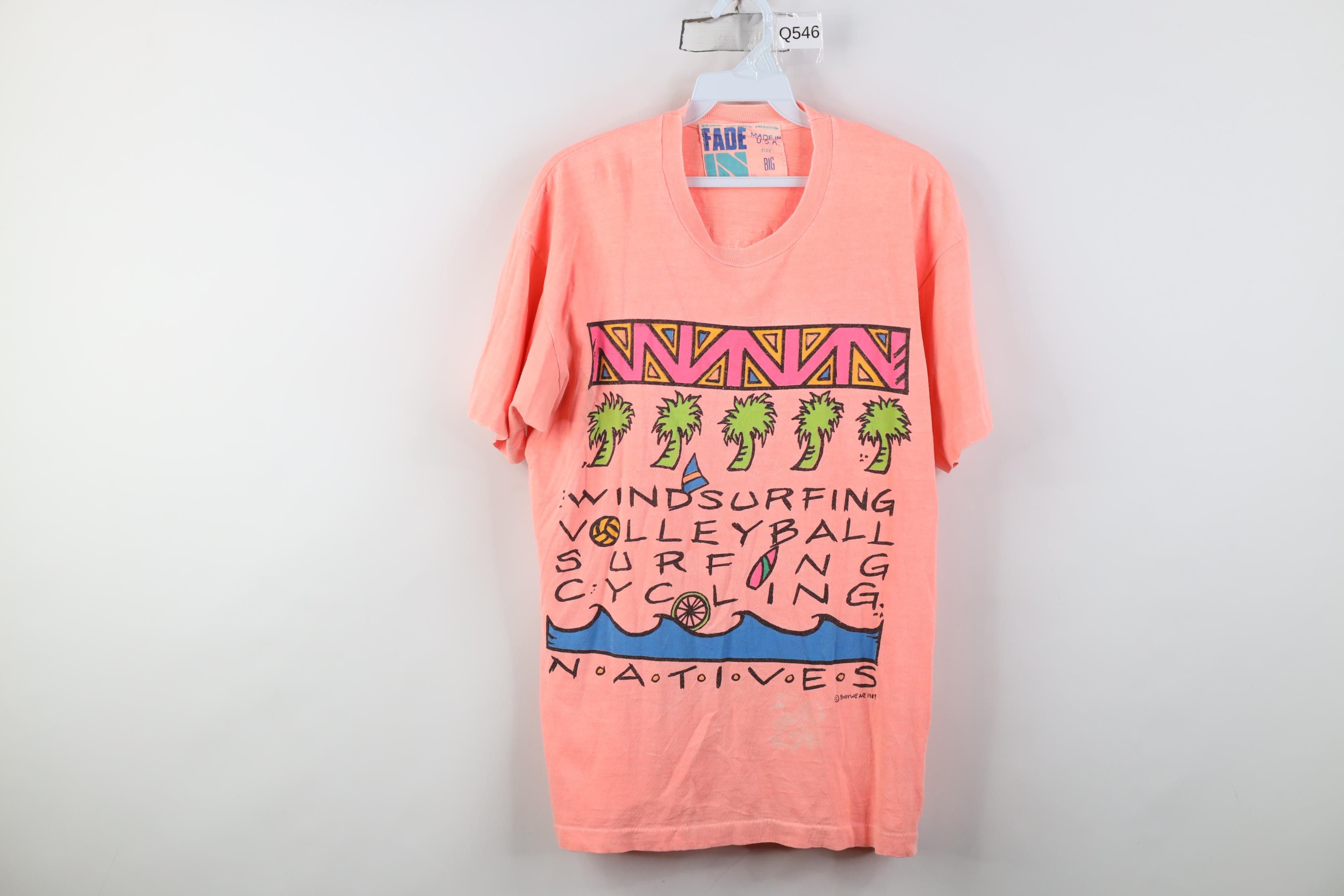 Vintage Vintage 80s Natives Surf Surfing Volleyball T-Shirt USA Size US L / EU 52-54 / 3 - 1 Thumbnail