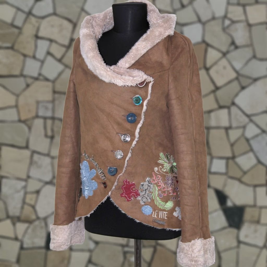 Desigual Desigual short jacket coat Marron womens Size 38 Size 26" / US 2 / IT 38 - 1 Thumbnail
