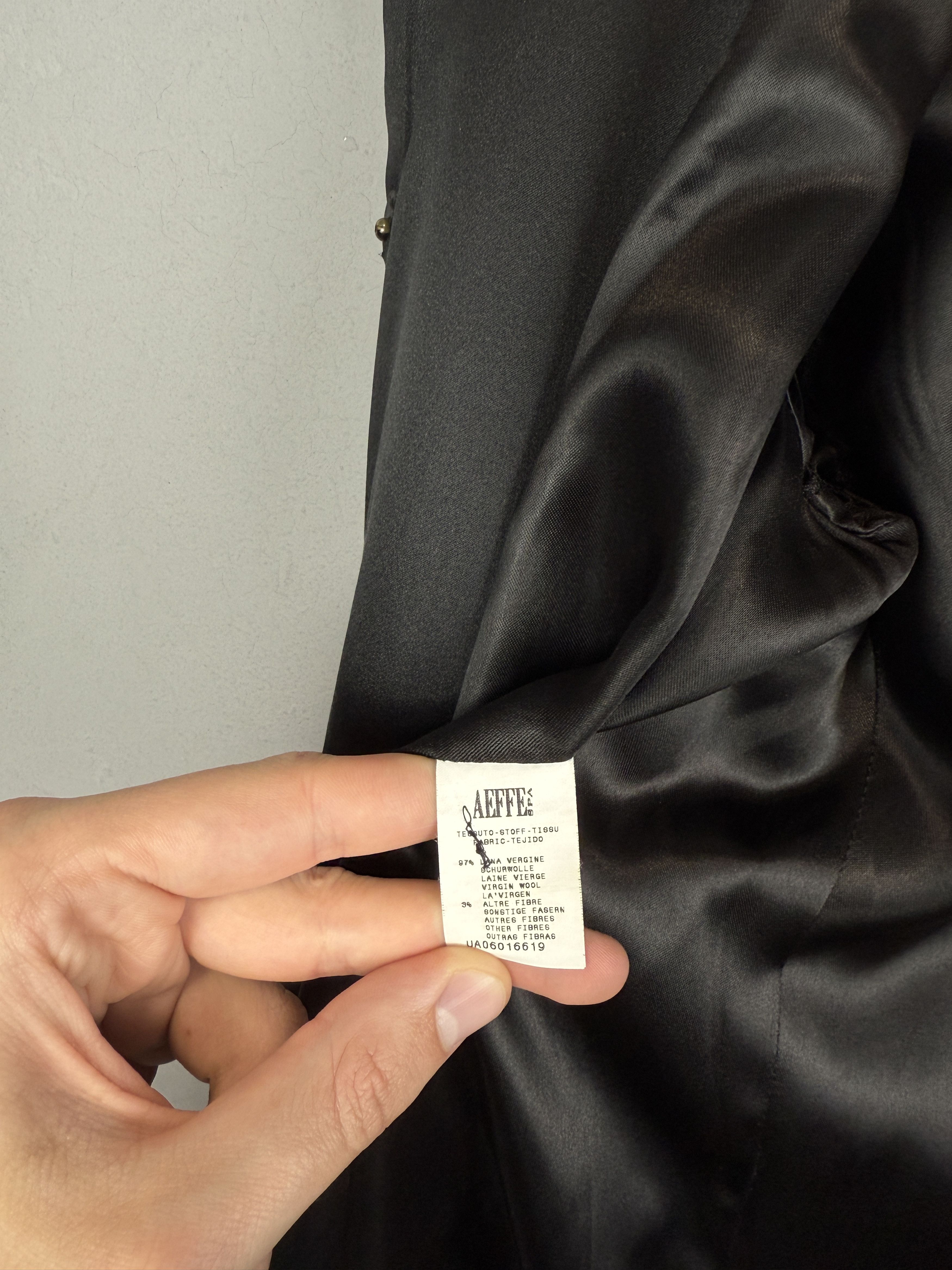Designer Alberta Ferretti Wool Coat Italy Black Long Trench Jacket Size M / US 6-8 / IT 42-44 - 7 Thumbnail