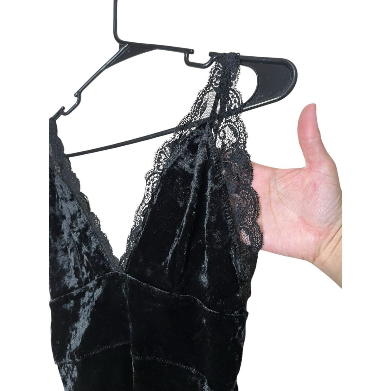 Free People Free People Black Velvet Mini Dress Size XS Size XS / US 0-2 / IT 36-38 - 4 Thumbnail