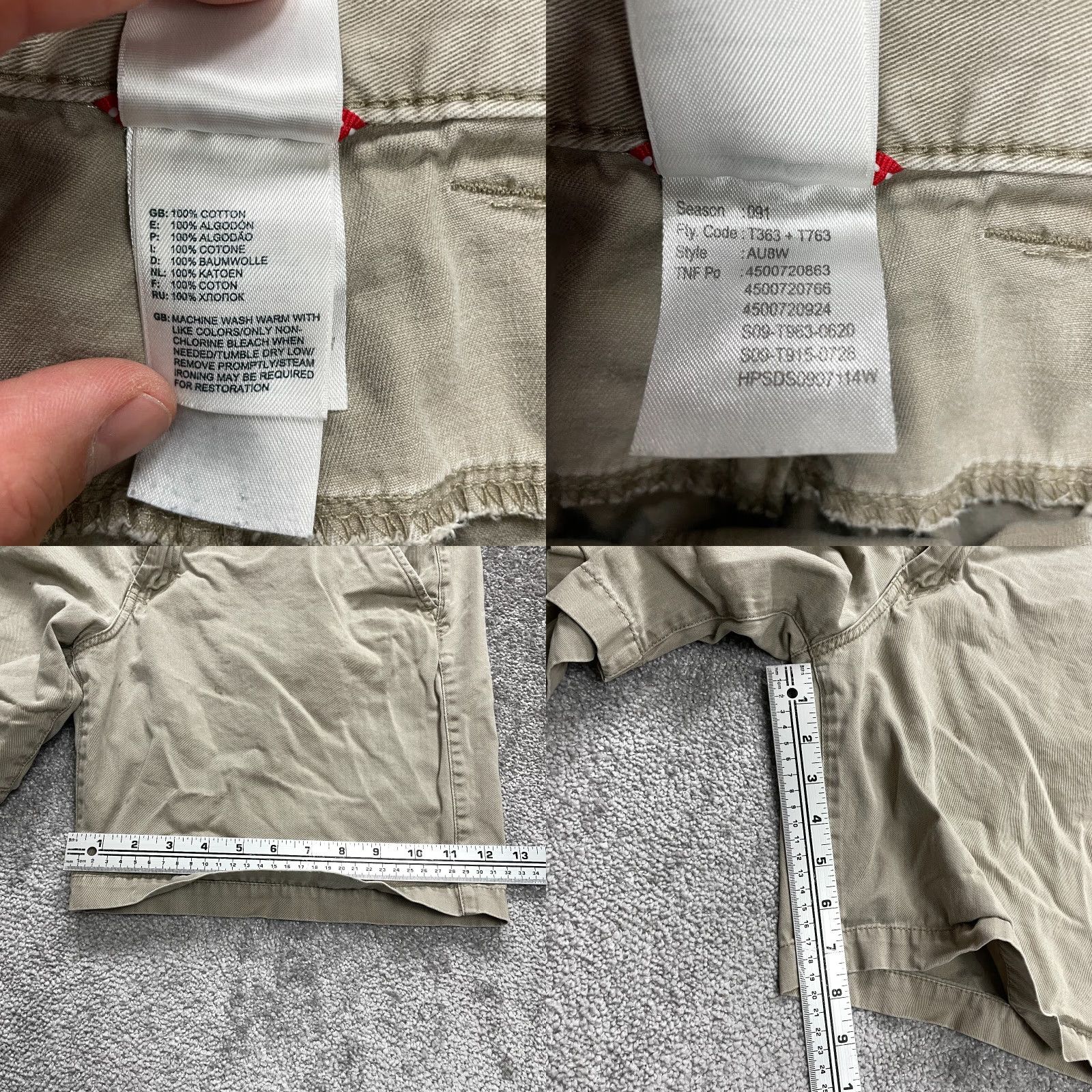 The North Face VINTAGE THE NORTH FACE Chino Shorts Mens 36 Brown Solid Cotton Pockets Casual Outdoor Size US 36 / EU 52 - 8 Thumbnail