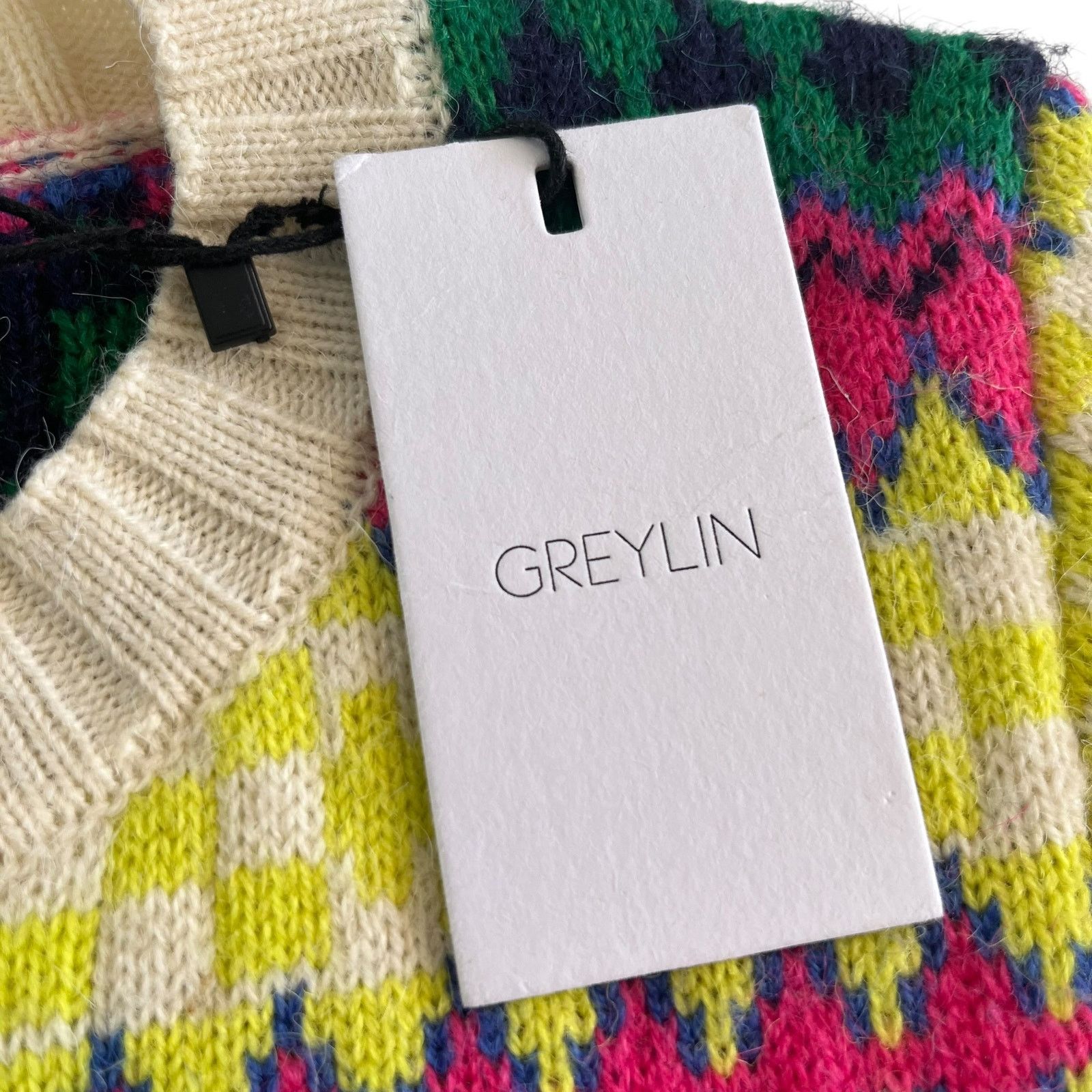Other Greylin Francis Fairisle Sweater Ivory Multi Geometric Knit Size XS / US 0-2 / IT 36-38 - 9 Thumbnail