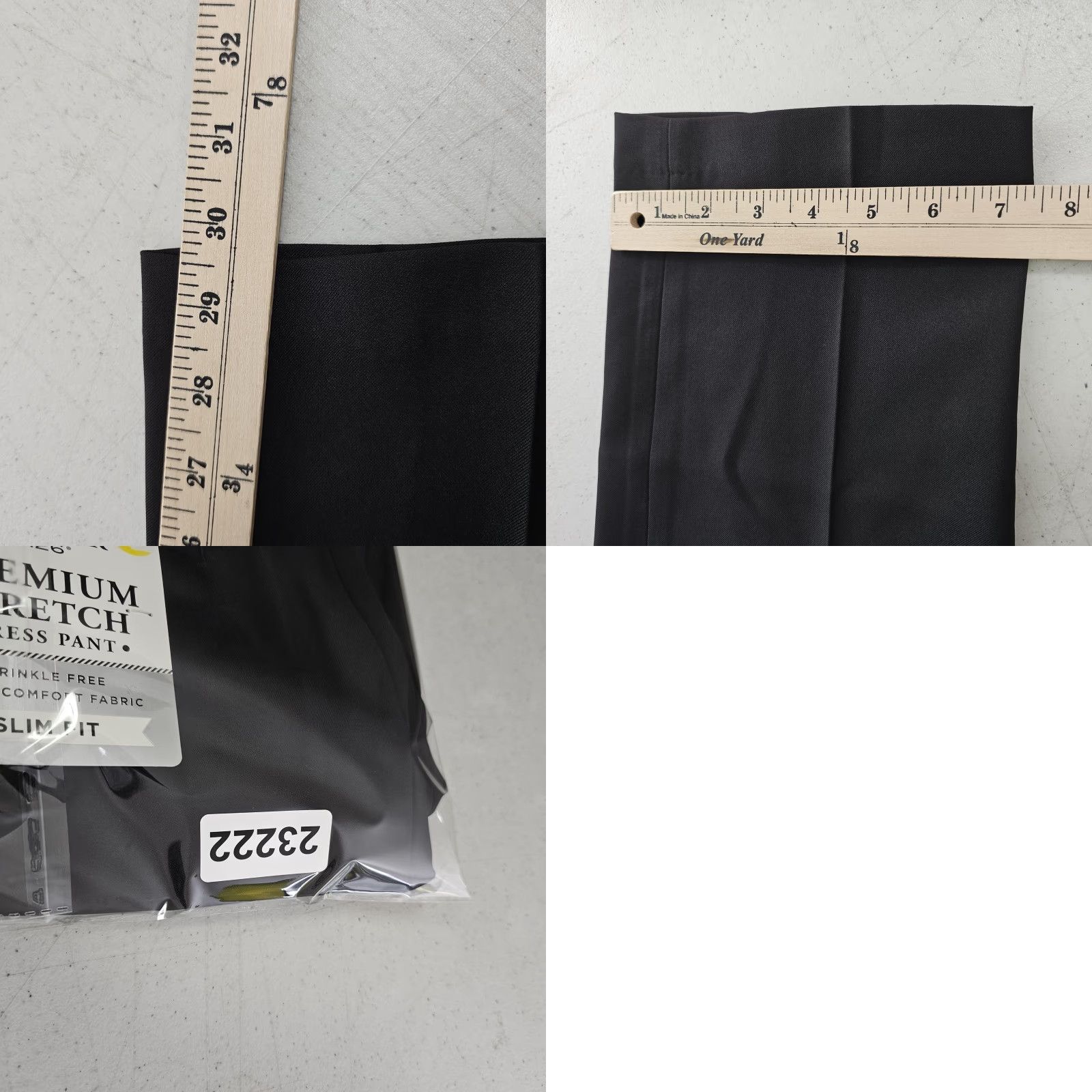 Haggar Haggar H26 Premium Stretch Dress Pants Mens 38x30 Black Slim Fit Wrinkle Resistant Front Flat Front Workwear Tapered 4-Way Comfort Stretch Size US 38 / EU 54 - 9 Thumbnail