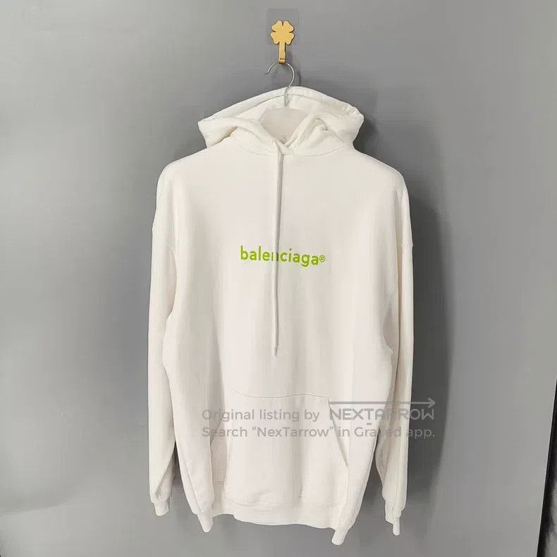 Balenciaga Balenciaga White Printed Logo Hoodie Size US XS / EU 42 / 0 - 1 Thumbnail