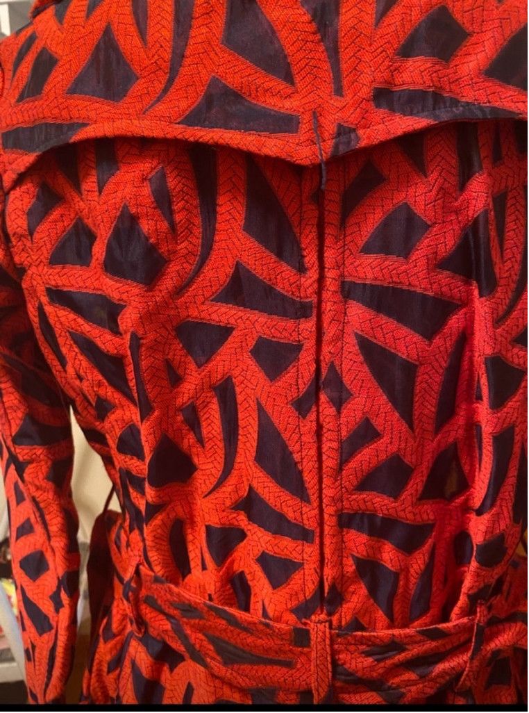 Eva Franco Women's Eva Franco Red & Blue Trench Coat Size 2 Size XS / US 0-2 / IT 36-38 - 8 Thumbnail