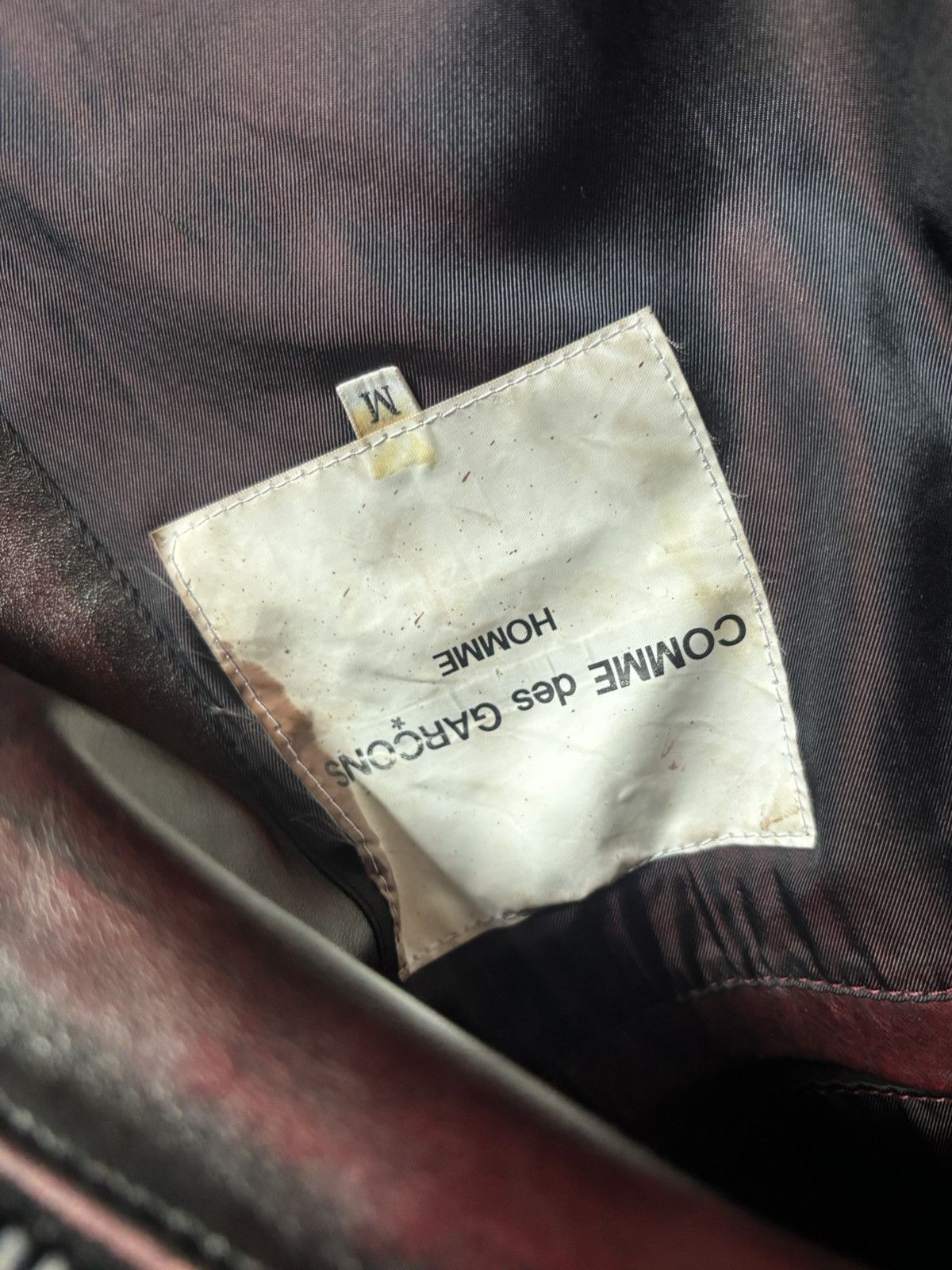 Comme des Garcons COMME DES GARCONS BURGUNDY RED LEATHER TRENCH Size US M / EU 48-50 / 2 - 6 Thumbnail