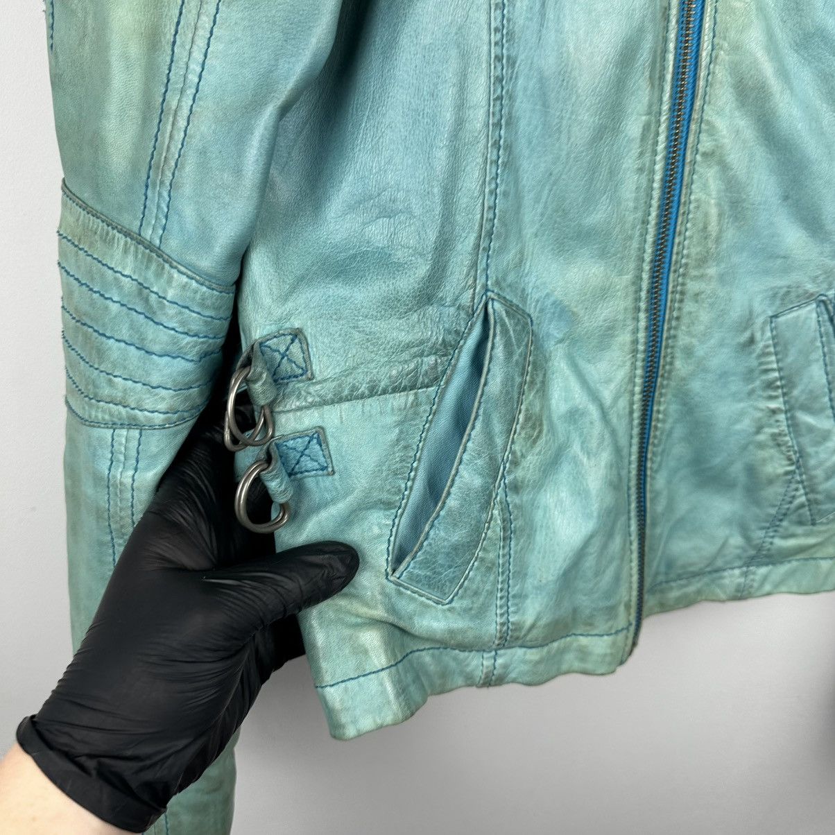 Vintage Vintage Rare Freaky Nation Crazy Faded Leather Jacket Size M / US 6-8 / IT 42-44 - 8 Thumbnail