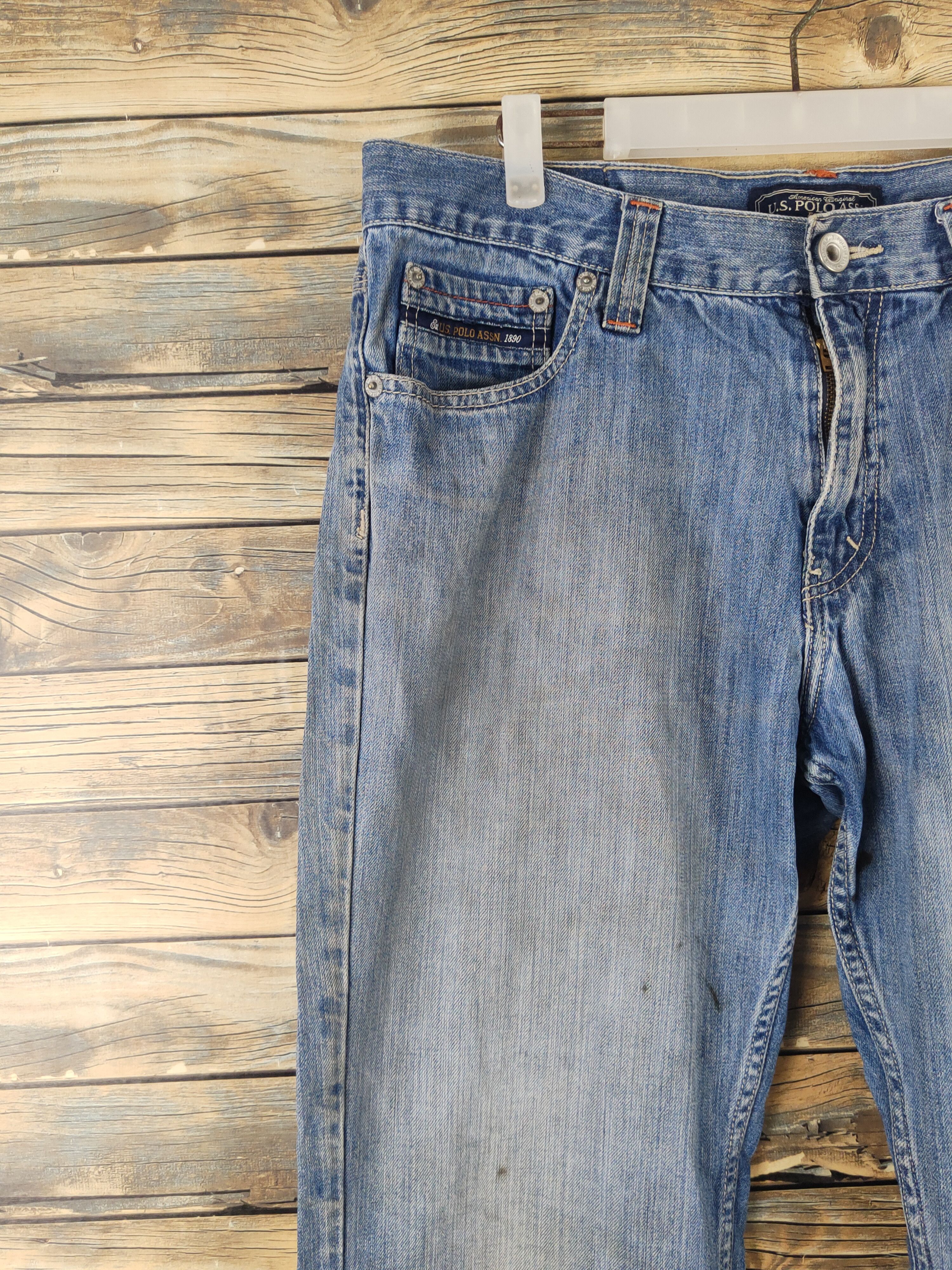 U.S. Polo Assn. DL U.S Polo Assn. Blue Distressed Ripped Jeans #1372 Size US 36 / EU 52 - 4 Thumbnail