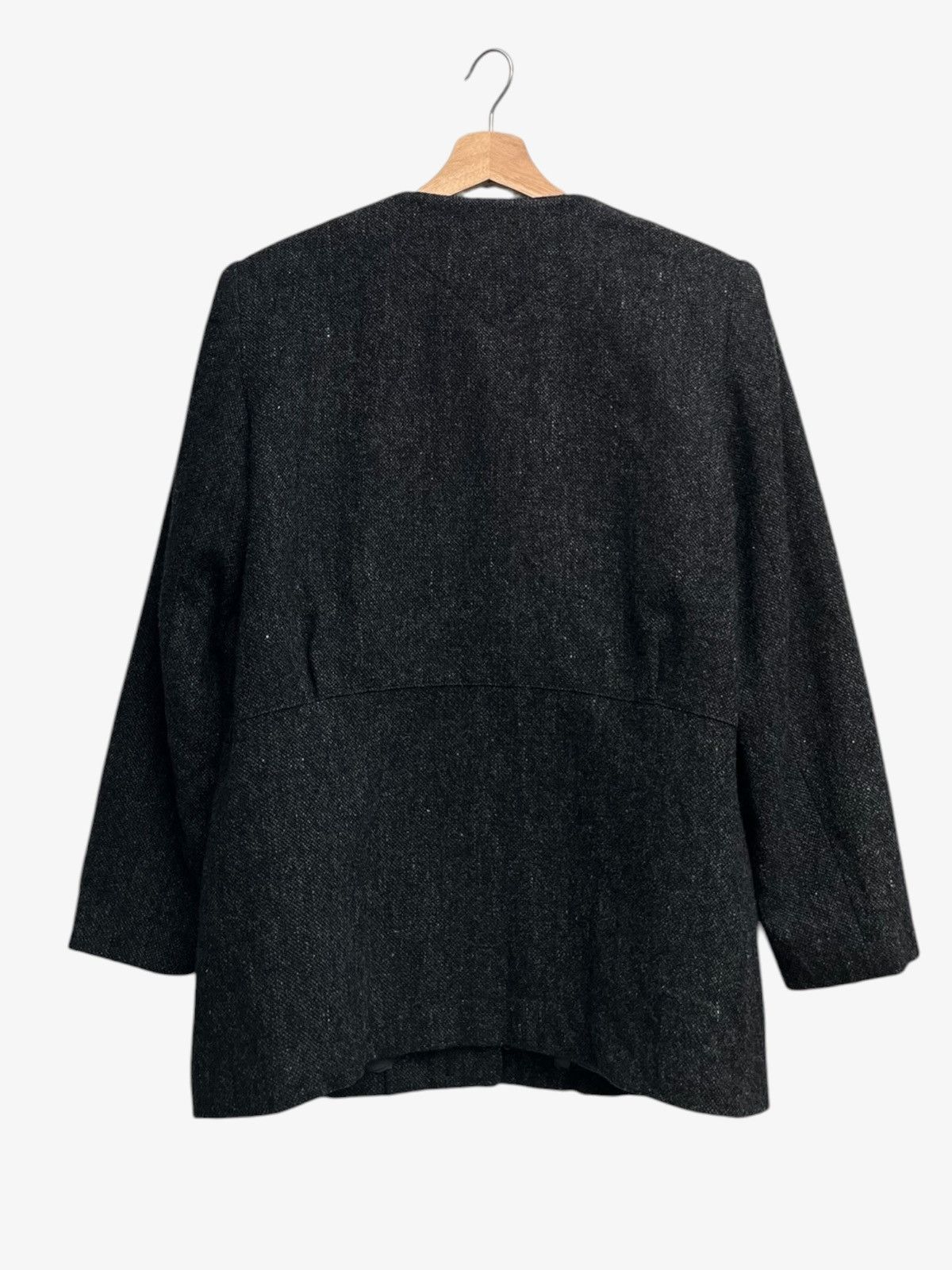 Calvin Klein Calvin Klein by Onward Collarless Tweed Wool Utility Shacket Size L / US 10 / IT 46 - 4 Thumbnail