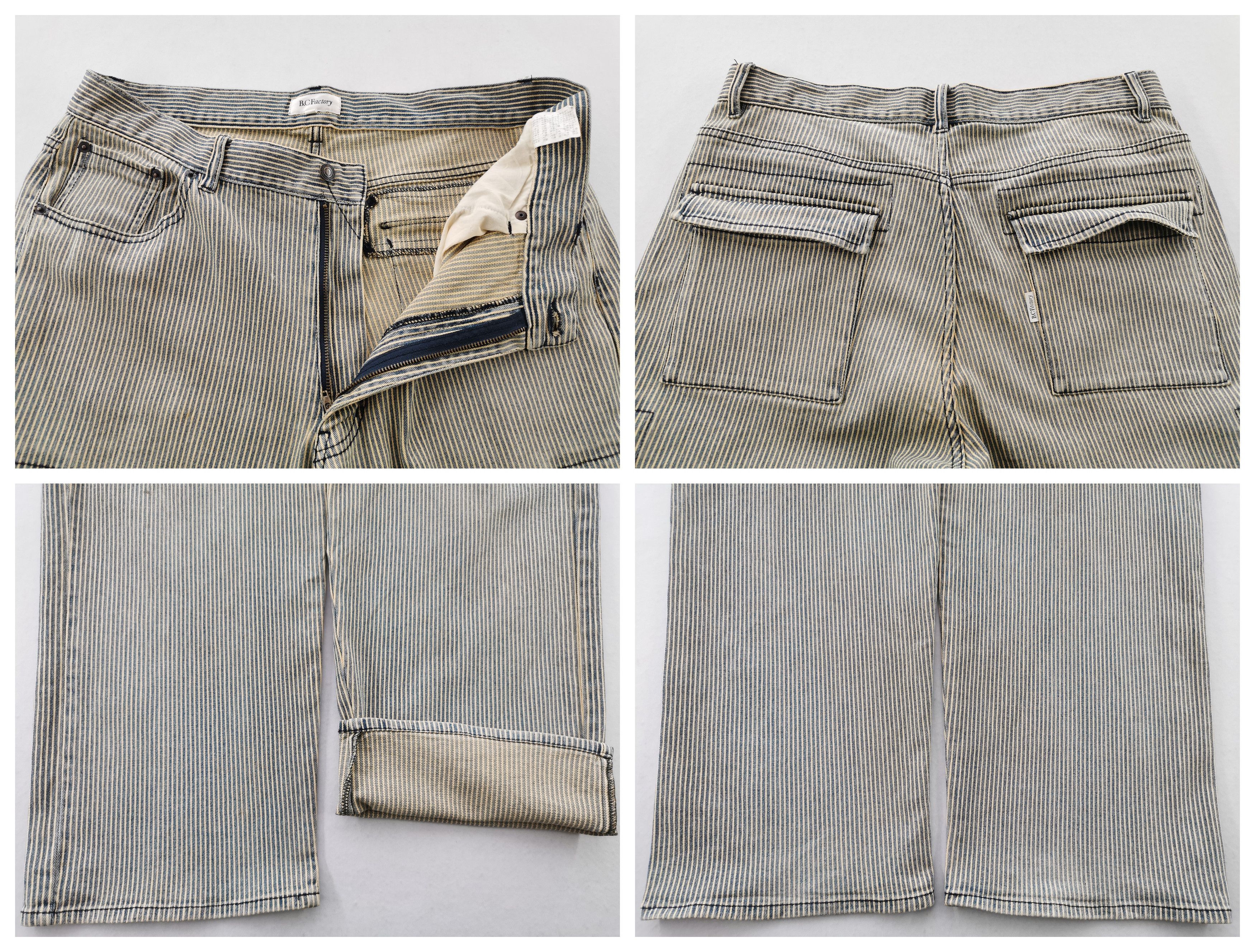 Vintage Vintage 90's BC Factory Hickory Cargo Denim Size 37 Size US 37 - 1 Thumbnail