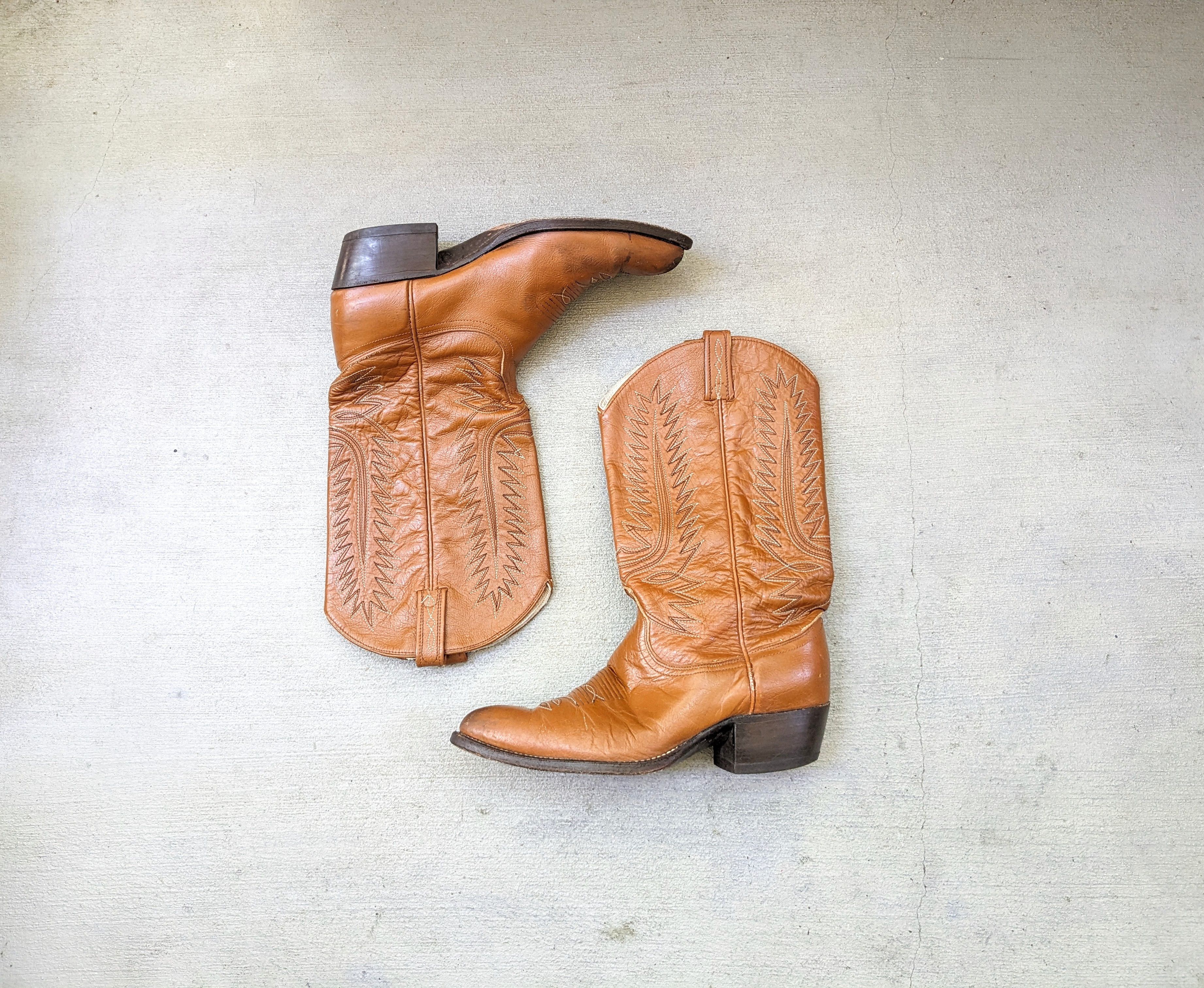 Genuine Leather Dan Post Cowboy Boots Brown Leather 8 Western Botas Size US 8 / EU 41 - 1 Thumbnail