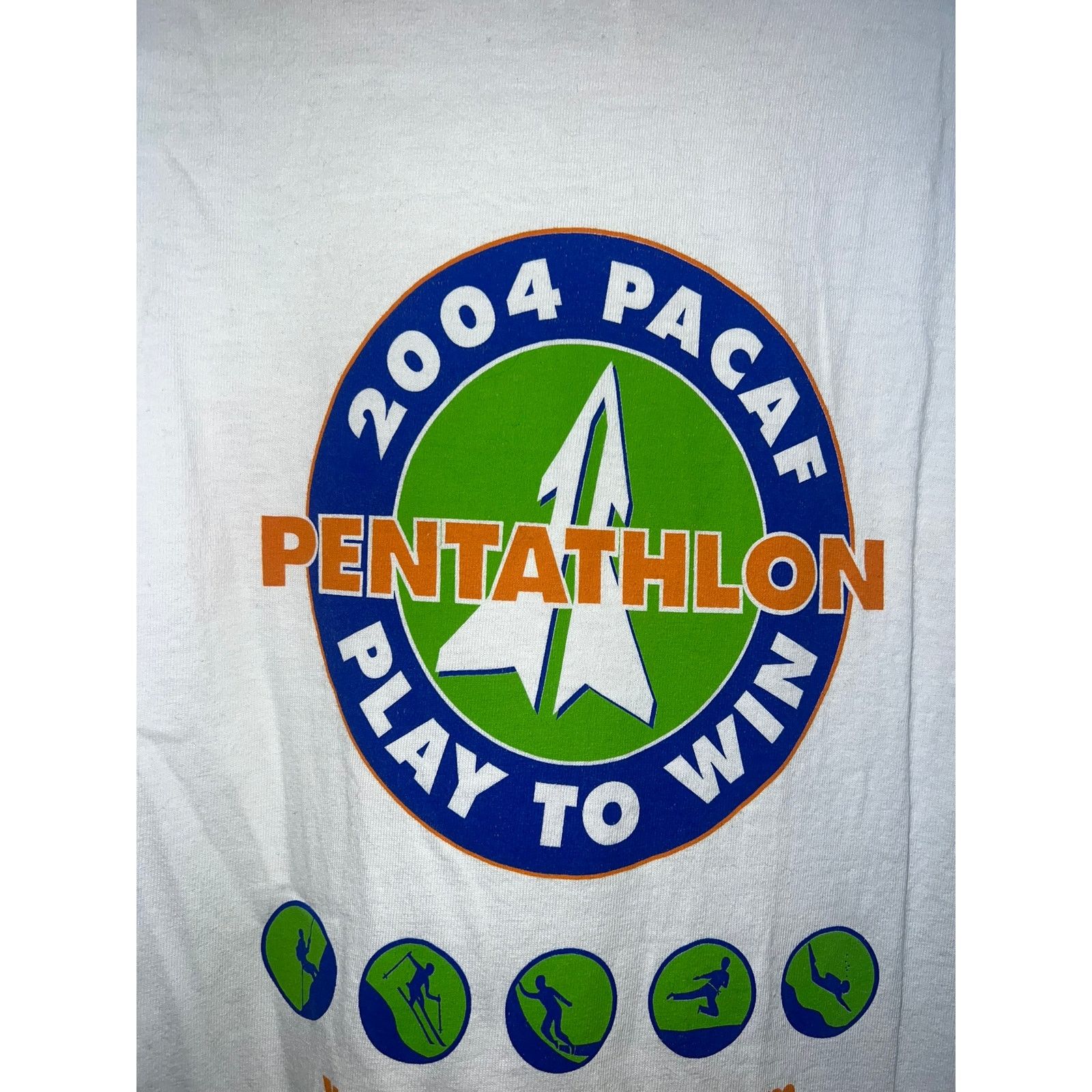 Fruit Of The Loom Vintage Pentathlon Shirt 2004 Pacaf Pac Five Coca Cola Coke Size US XL / EU 56 / 4 - 5 Thumbnail