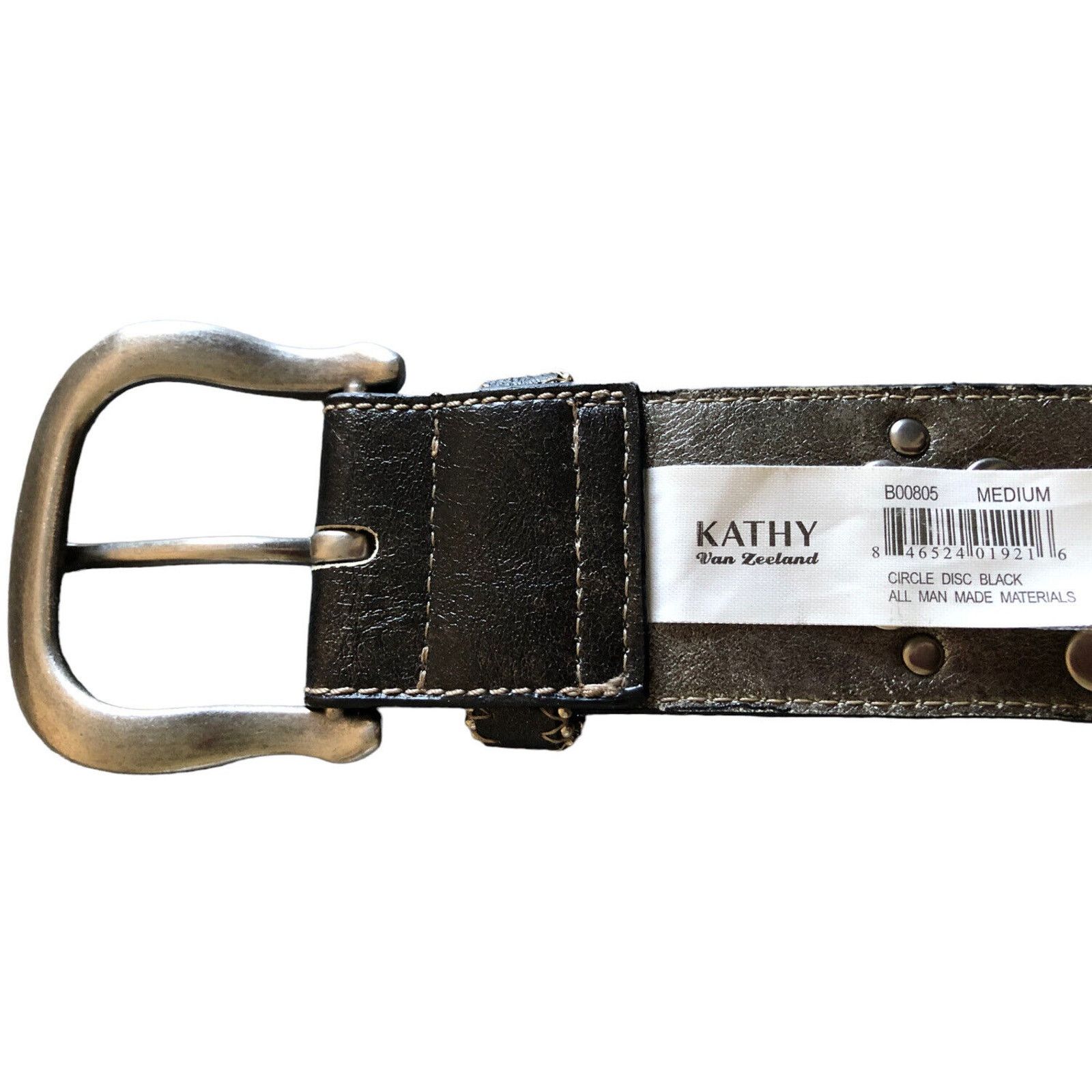 Other NWT KATHY Van Zeeland Belt Circle Disc Silver Metallic Sz M Size ONE SIZE - 3 Thumbnail