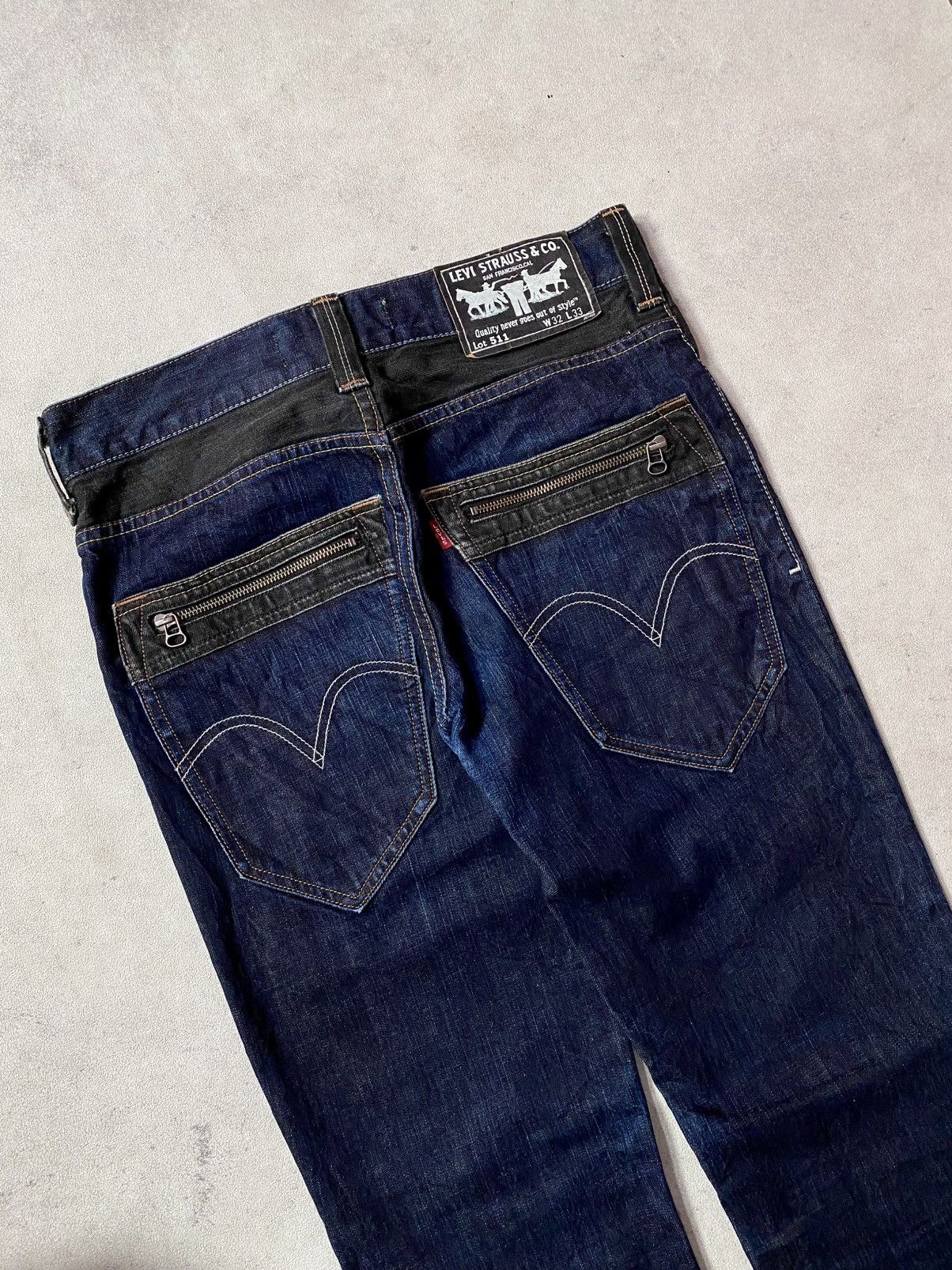 Levi's Vintage 00s Levis 511 Japan Zip Pocket Indigo Denim Size US 32 / EU 48 - 4 Thumbnail