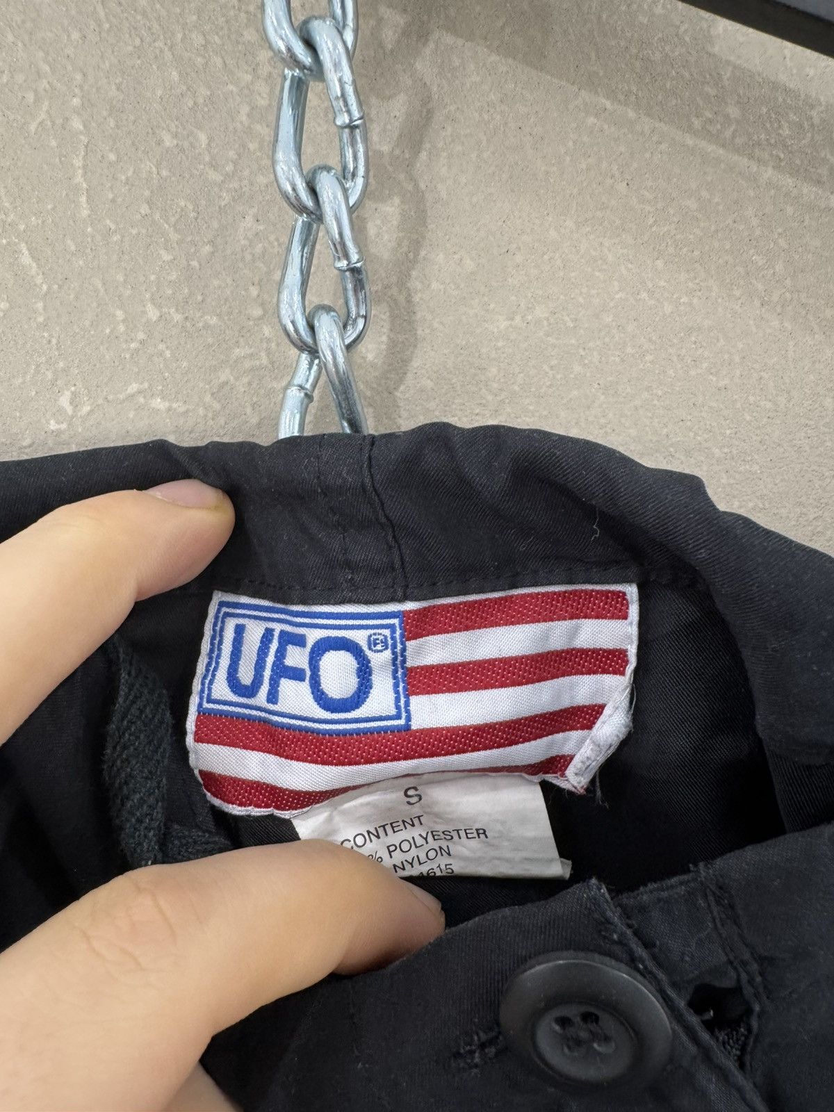 Vintage Y2K UFO USA fire black parachute pants cargo Size US 30 / EU 46 - 3 Thumbnail