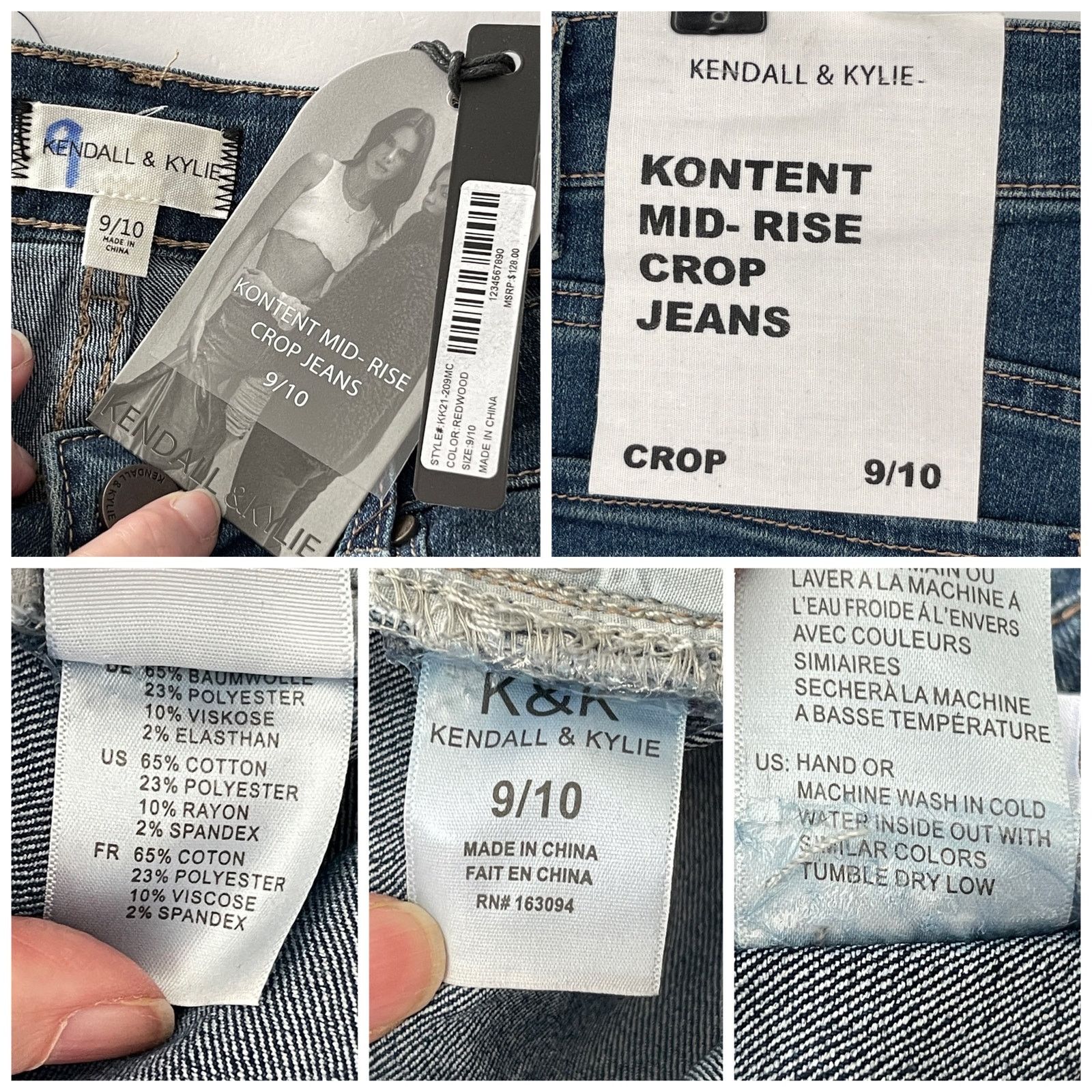 Kendal fashion & Kylie women Kontent mid rise crop jeans size 9/10