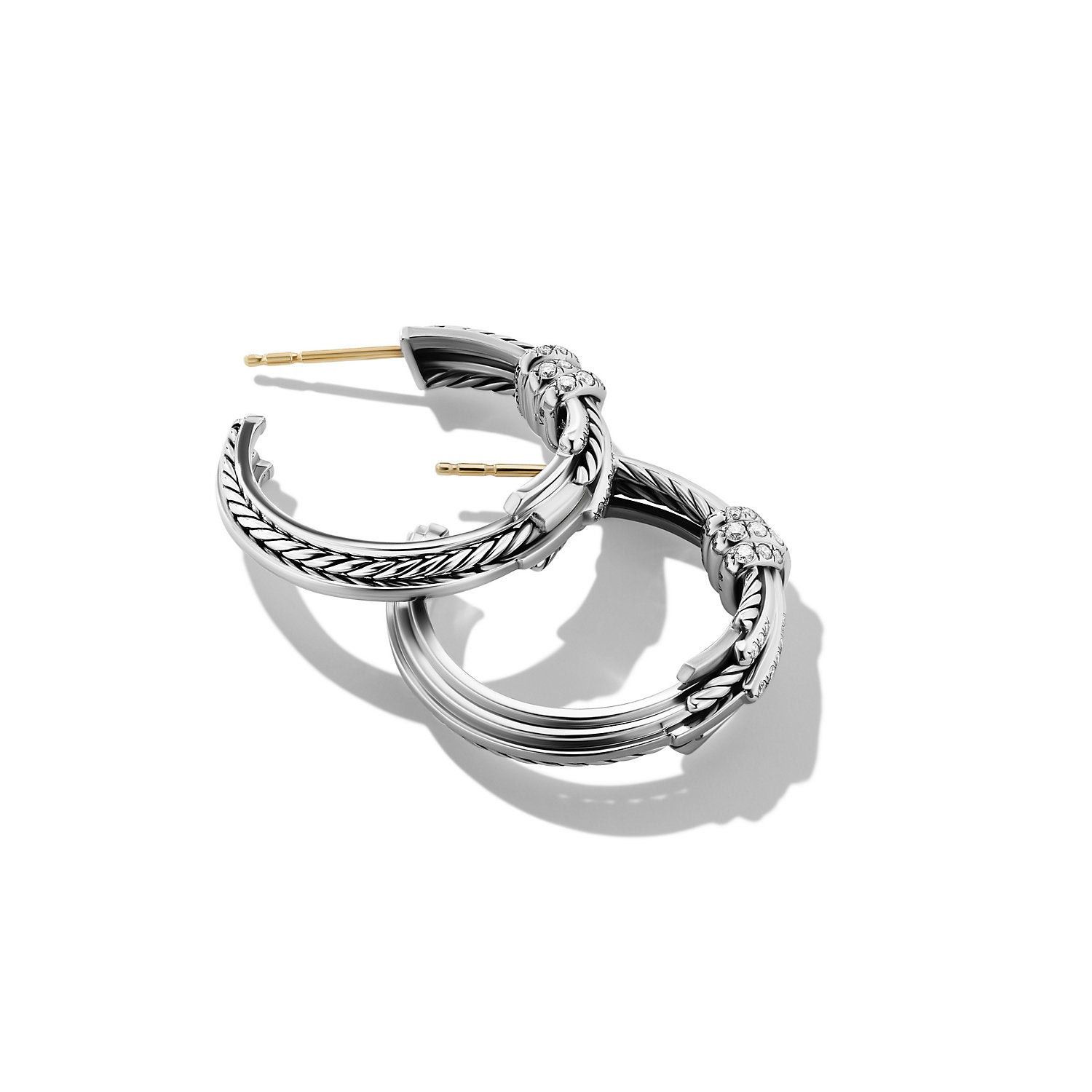 David Yurman o1w1db10525 E17125D Earrings in Sterling Silver with Diamond Size ONE SIZE - 2 Thumbnail