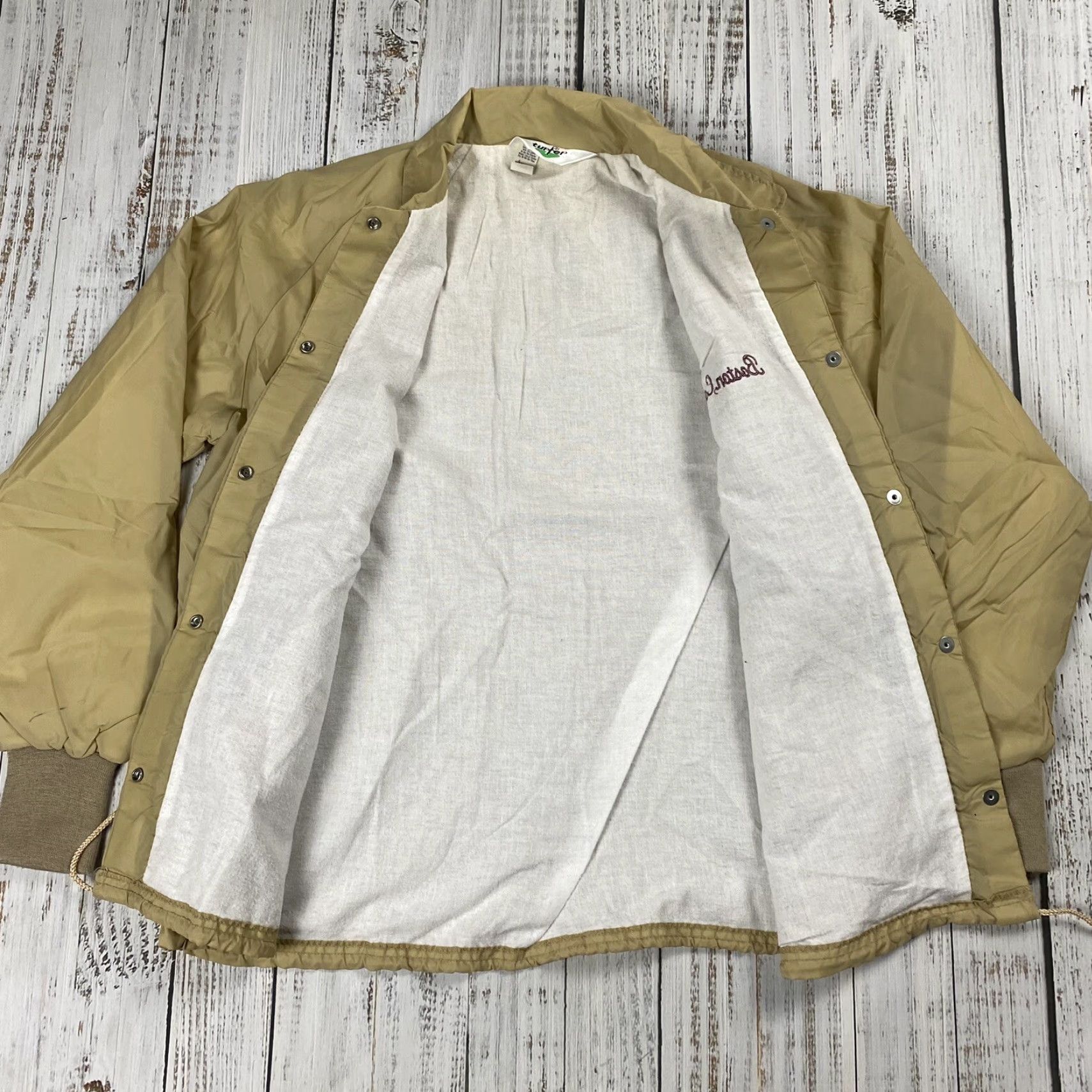 Vintage VTG 70S 80S BOSTON COLLEGE COLLEGIATE COACHES JACKET TURFER EMBROIDERED LADIES Size L / US 10 / IT 46 - 6 Thumbnail