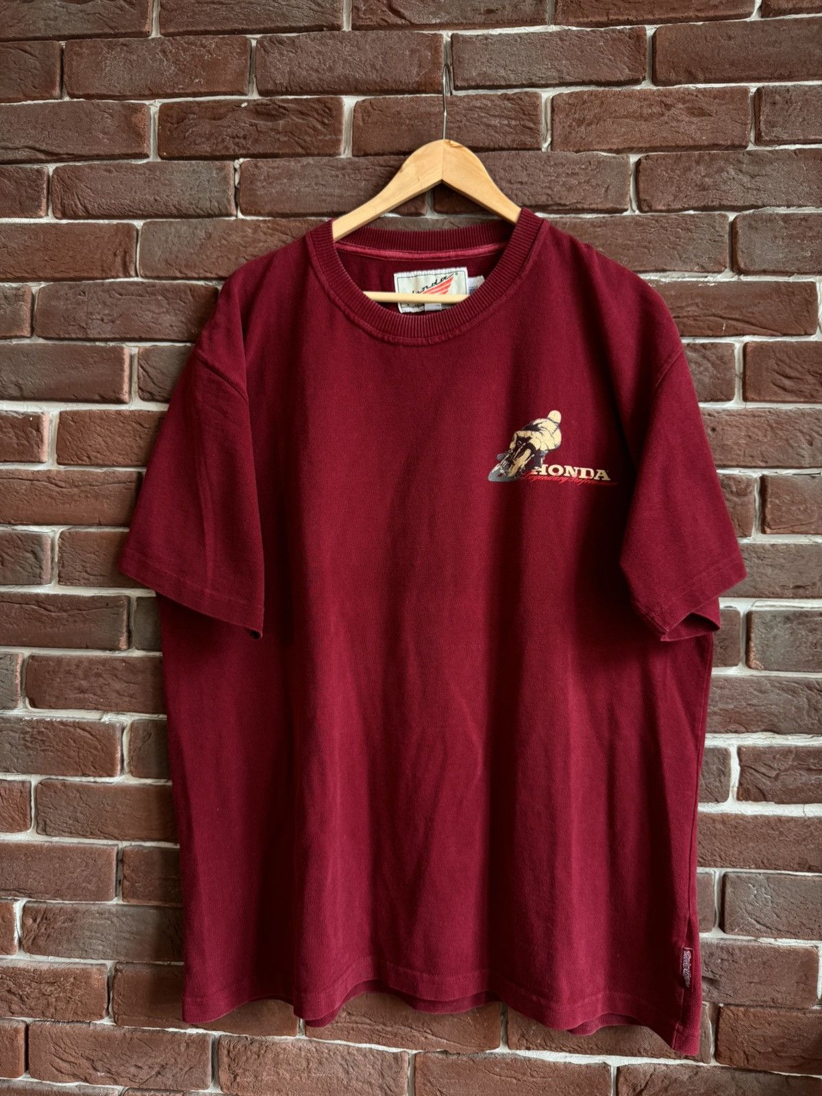 Honda Vintage 90s Honda Legendary Performance Rare XL Maroon Drip Size US XL / EU 56 / 4 - 2 Thumbnail
