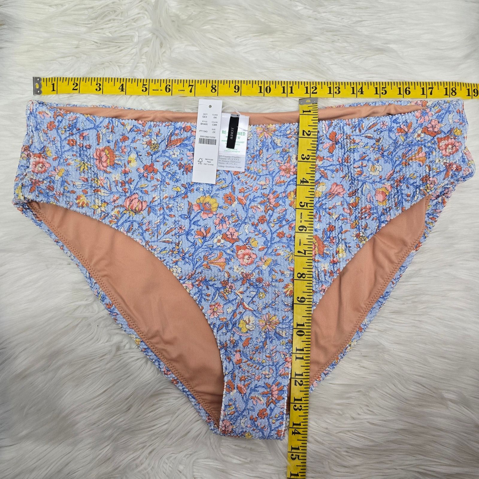 J.Crew NWT J. Crew Scrunchie high-rise bikini bottom Plus Size 2X Size ONE SIZE - 12 Thumbnail