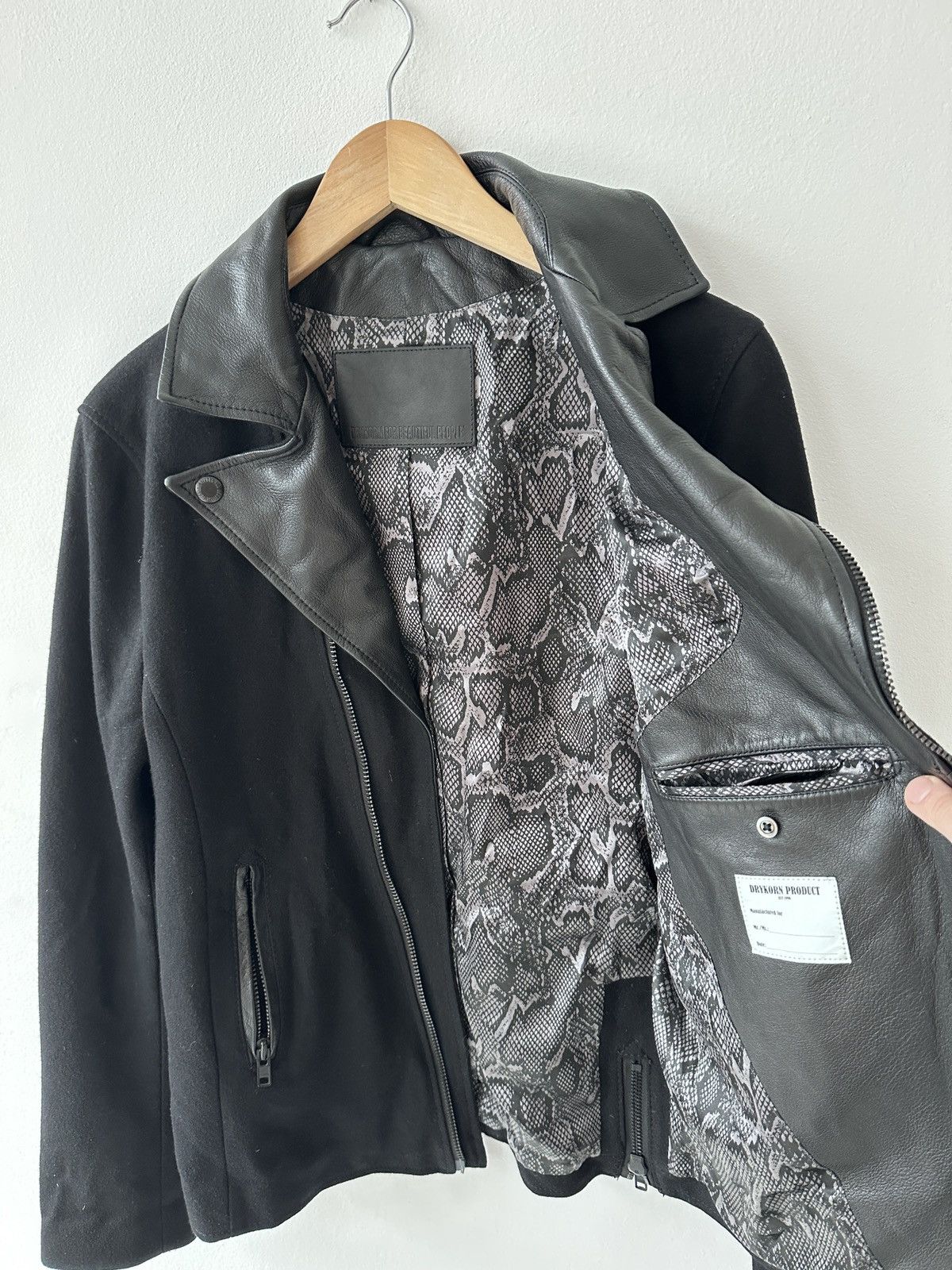 DRYKORN Vintage Wool Leather Biker Jacket Size US M / EU 48-50 / 2 - 7 Thumbnail