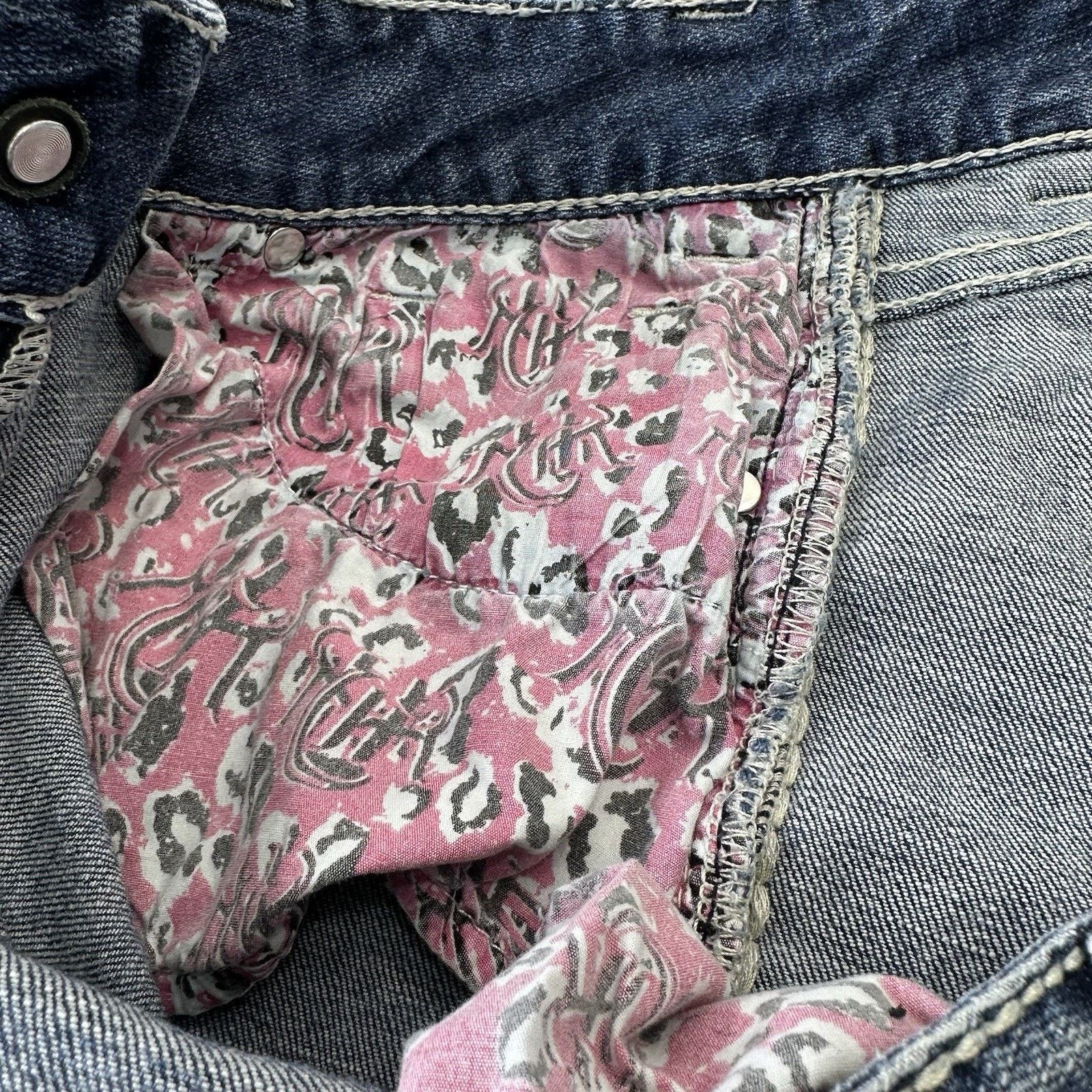Other Rock & Roll Cowgirl Jeans Womens 32x34 Studded Silver Stitch Size 32" / US 10 / IT 46 - 10 Thumbnail