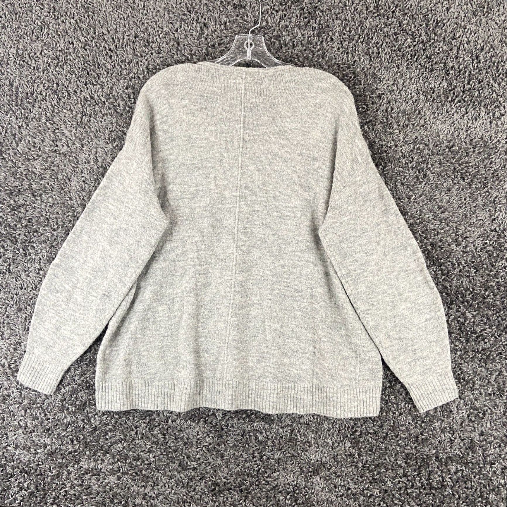 H&M H&M VINTAGE Gray Pullover Sweater Women’s Medium V-Neck Long Sleeve Size M / US 6-8 / IT 42-44 - 8 Thumbnail