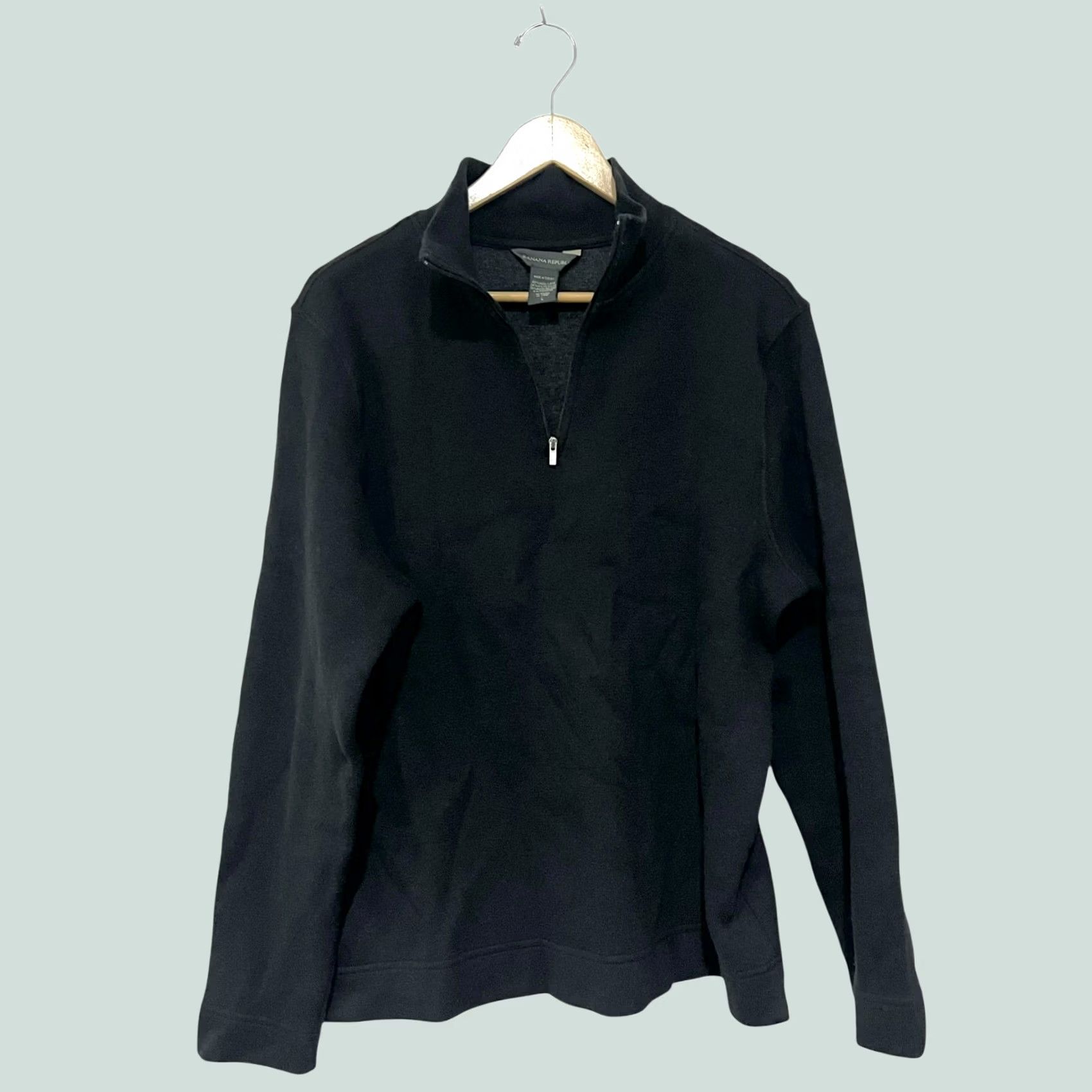 Banana Republic Banana Republic Wool Blend 1/4 Zip Sweater Pullover Black Mens Size L Size US L / EU 52-54 / 3 - 1 Thumbnail