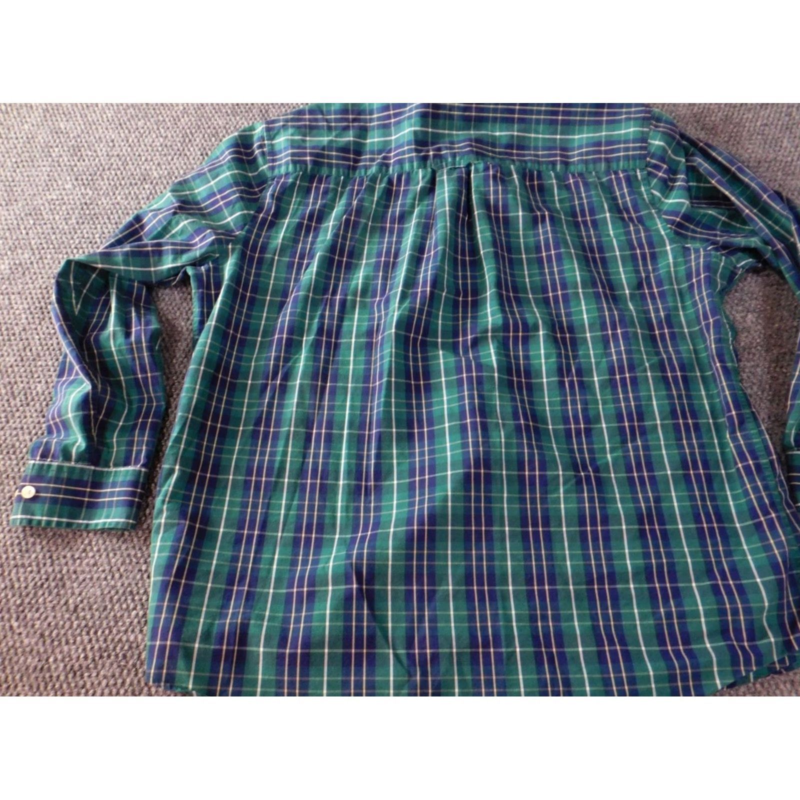 Vintage Saddlebred Shirt XL Green Plaid Button-Up Slimming Classic Fit Mens Long Sleeve Collar Button Size US XL / EU 56 / 4 - 7 Thumbnail