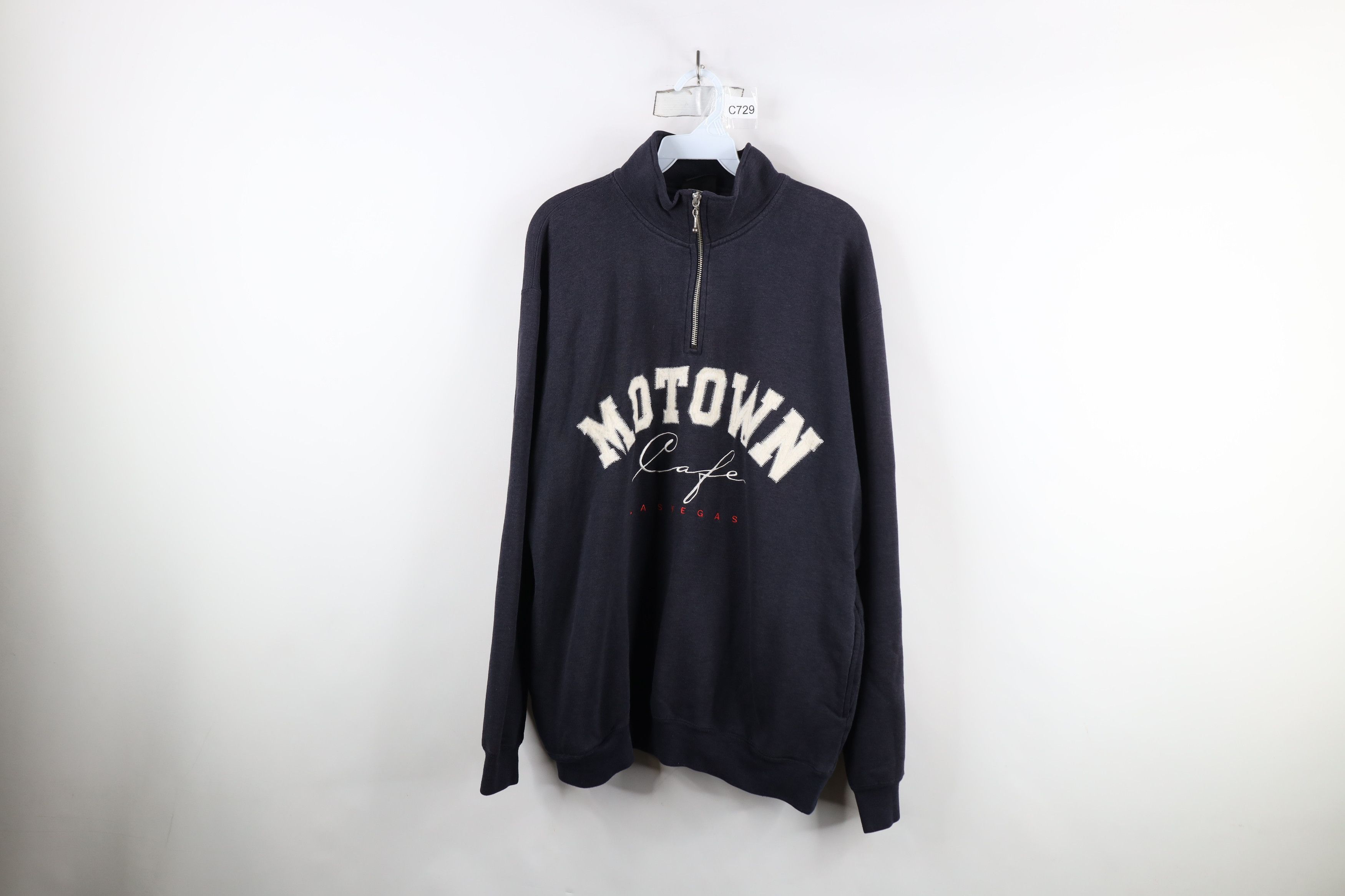 Vintage Vintage 90s Motown Cafe Las Vegas Half Zip Sweatshirt USA Size US XL / EU 56 / 4 - 1 Thumbnail