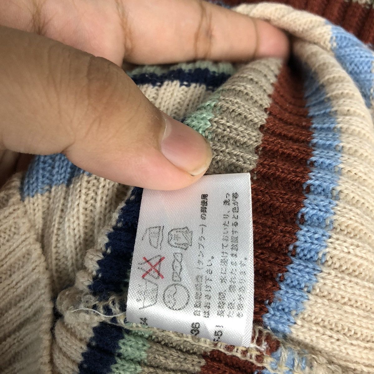 Homespun Knitwear Jeancox Stripe Brown Knitwear #A683 Size M / US 6-8 / IT 42-44 - 12 Thumbnail